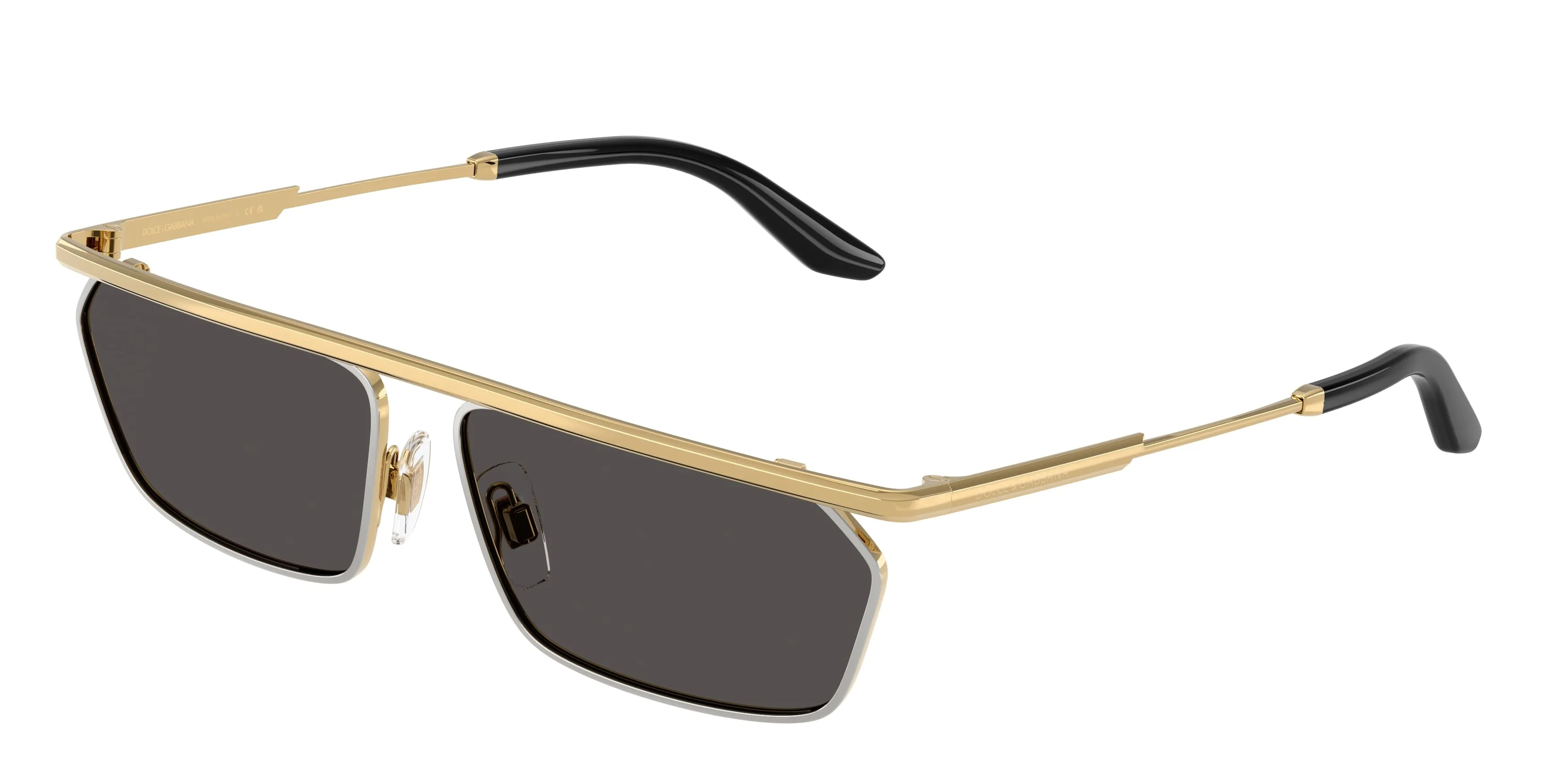 Dolce & Gabbana DG2327 131387 Occhiali da sole Metallo Oro Grigio Squadrata Normale - immagine 1