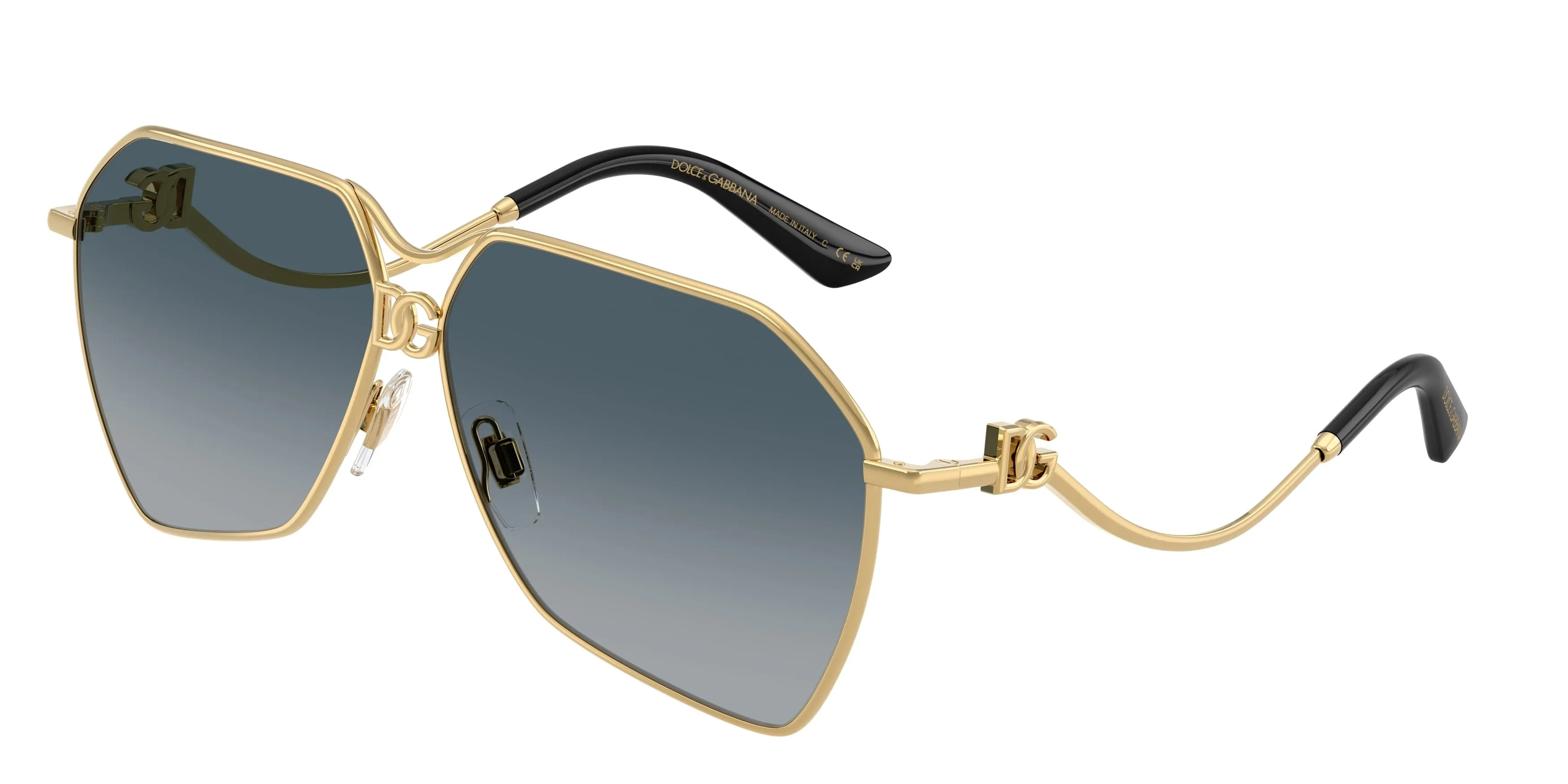 Dolce & Gabbana DG2326 02/79 Occhiali da sole Metallo Oro Grigio Pilot Normale Sfumato - immagine 1