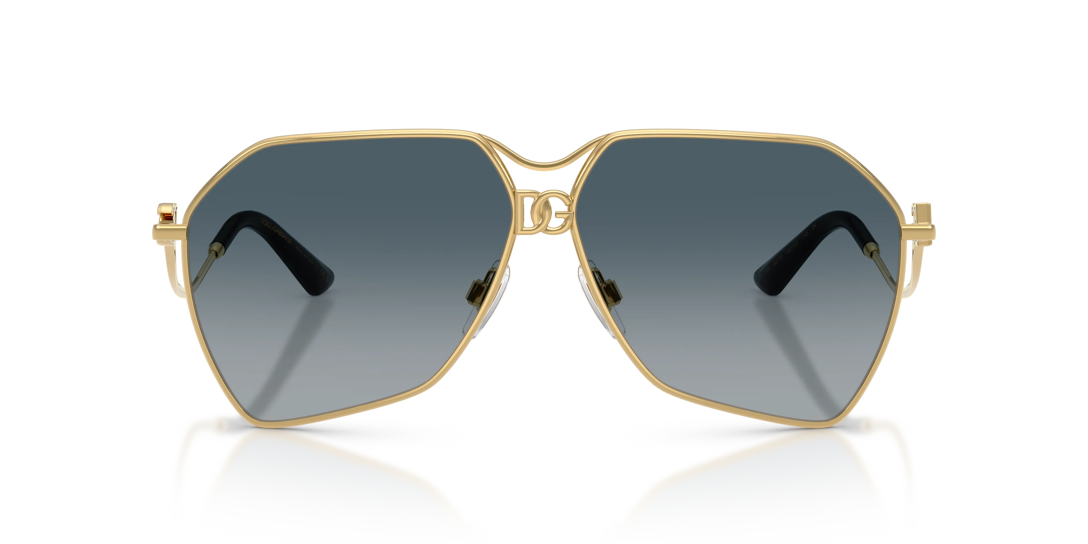 Dolce & Gabbana DG2326 02/79 Occhiali da sole Metallo Oro Grigio Pilot Normale Sfumato - immagine 3