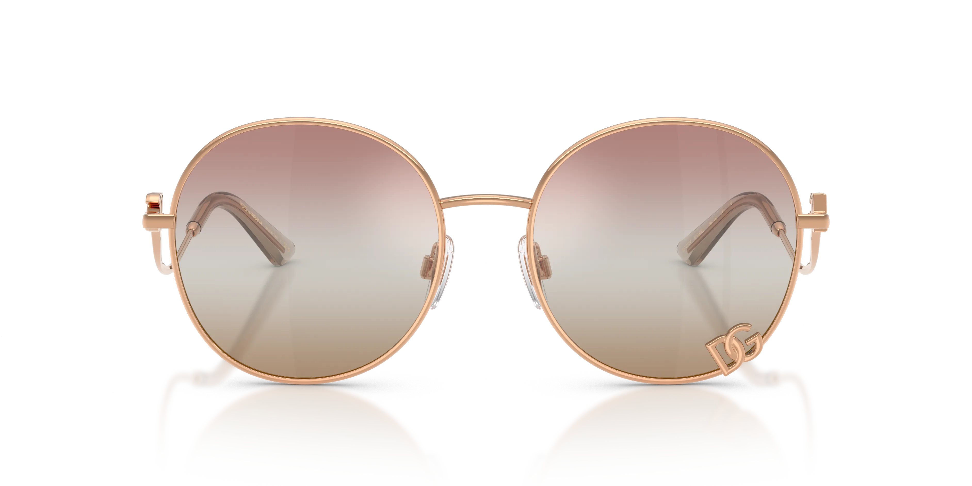 Dolce & Gabbana DG2324 1298EL Occhiali da sole Metallo Oro Rosa Rotonda Normale - immagine 3