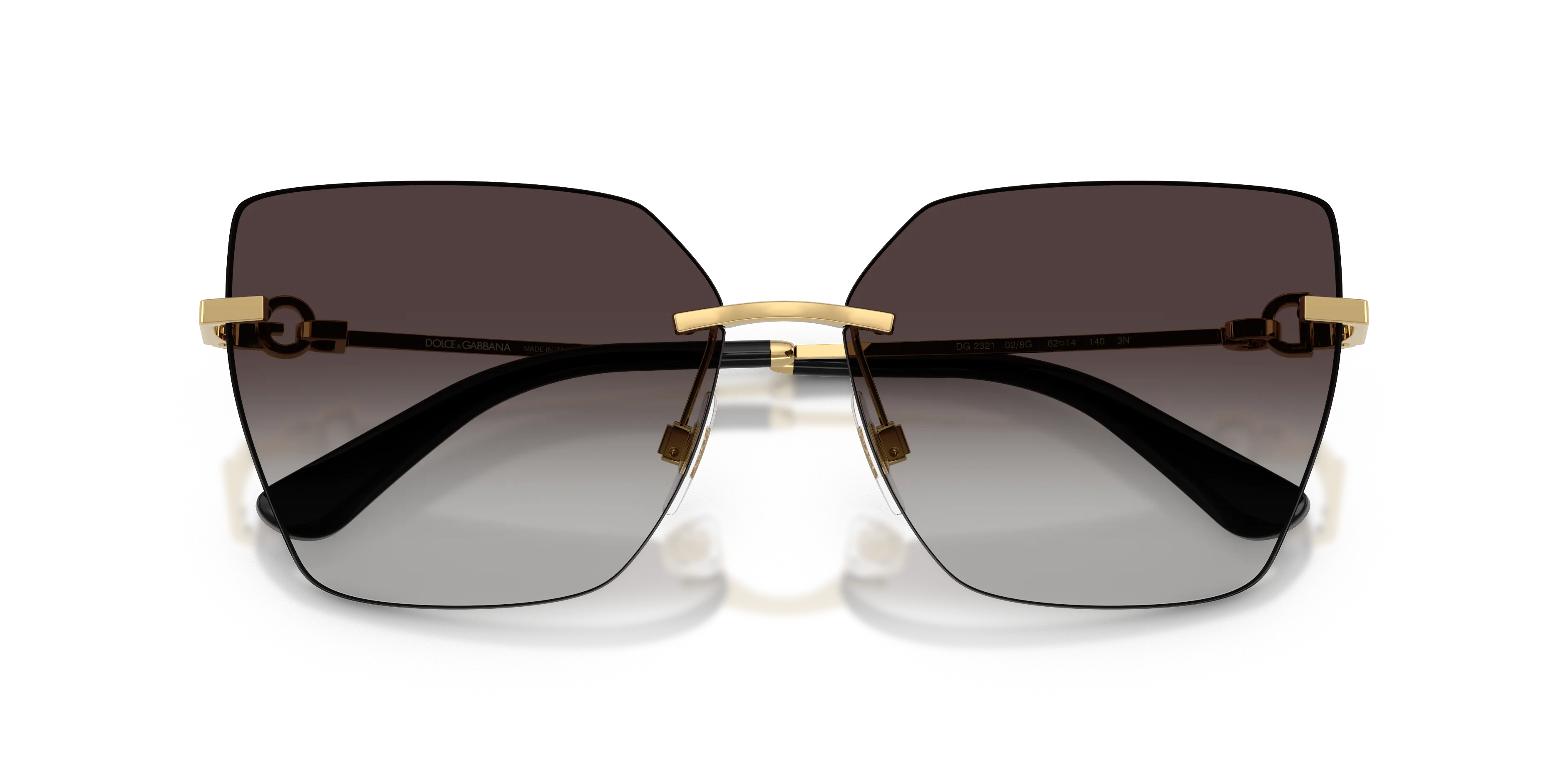 Dolce & Gabbana DG2321 02/8G Occhiali da sole Metallo Oro Grigio Cat Eye Normale Sfumato - immagine 2