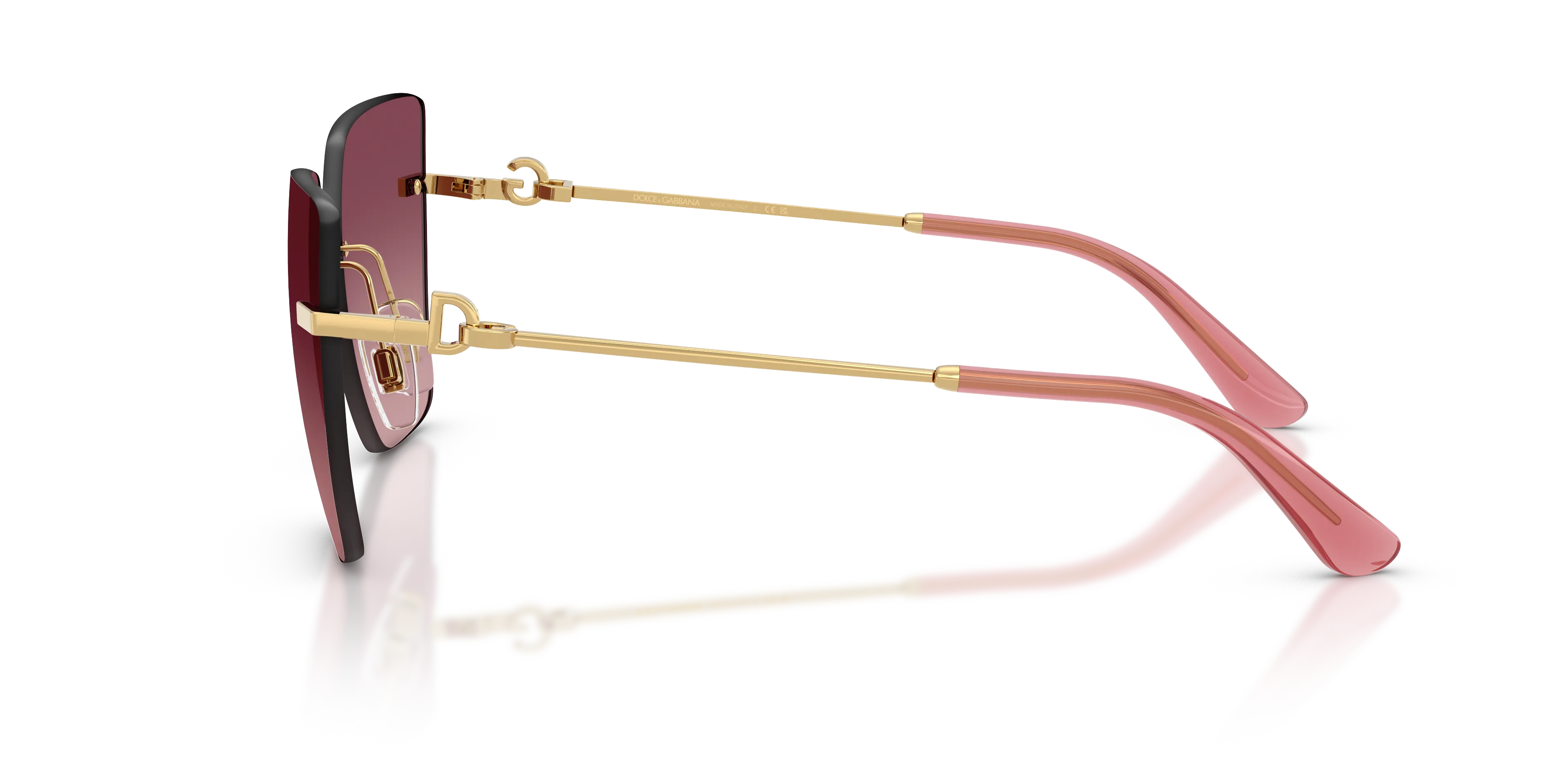 Dolce & Gabbana DG2321 02/8D Occhiali da sole Metallo Oro Rosa Cat Eye Normale Sfumato - immagine 4