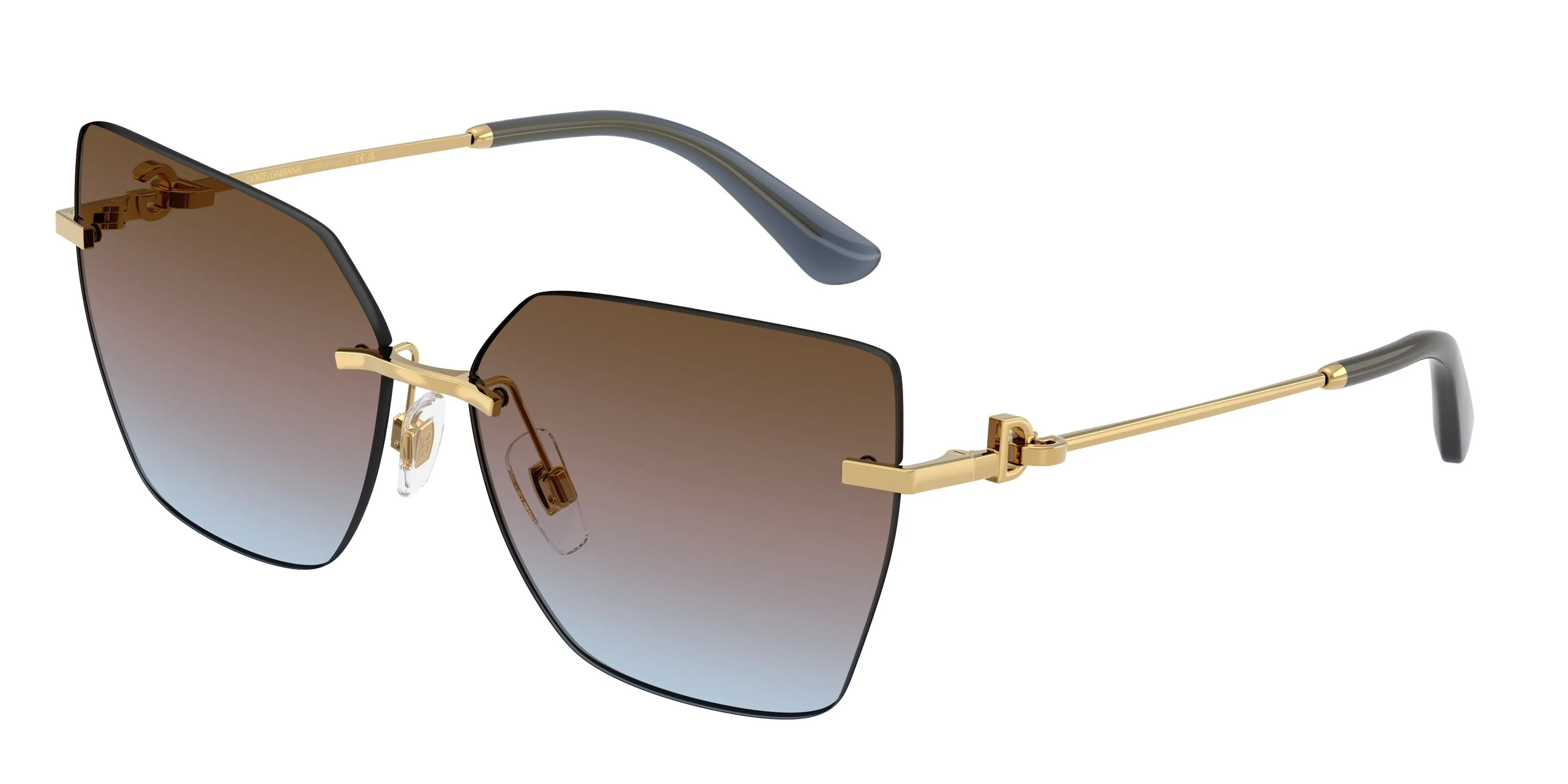 Dolce & Gabbana DG2321 02/48 Occhiali da sole Metallo Oro Blu Cat Eye Normale Sfumato - immagine 1