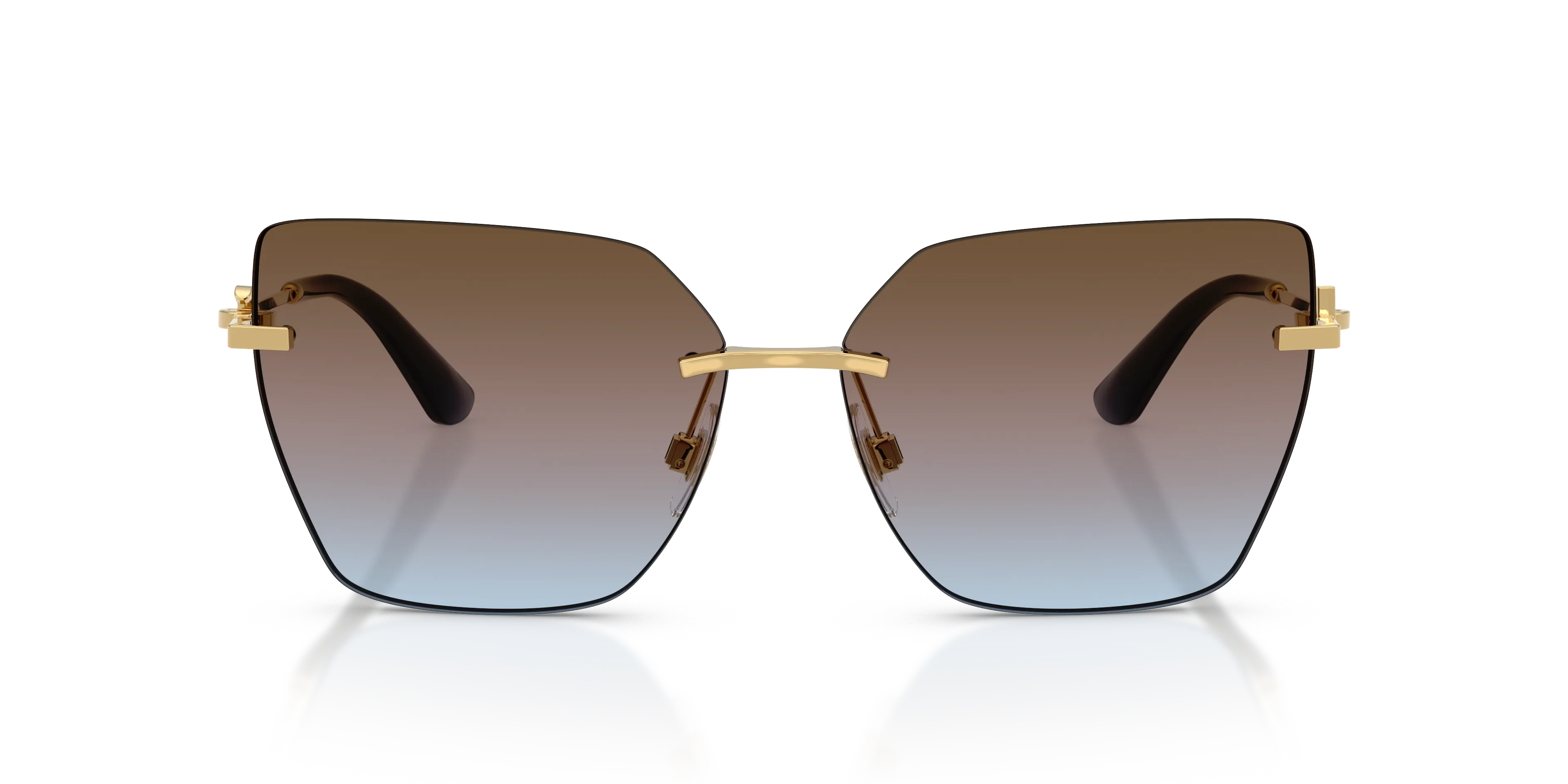 Dolce & Gabbana DG2321 02/48 Occhiali da sole Metallo Oro Blu Cat Eye Normale Sfumato - immagine 3