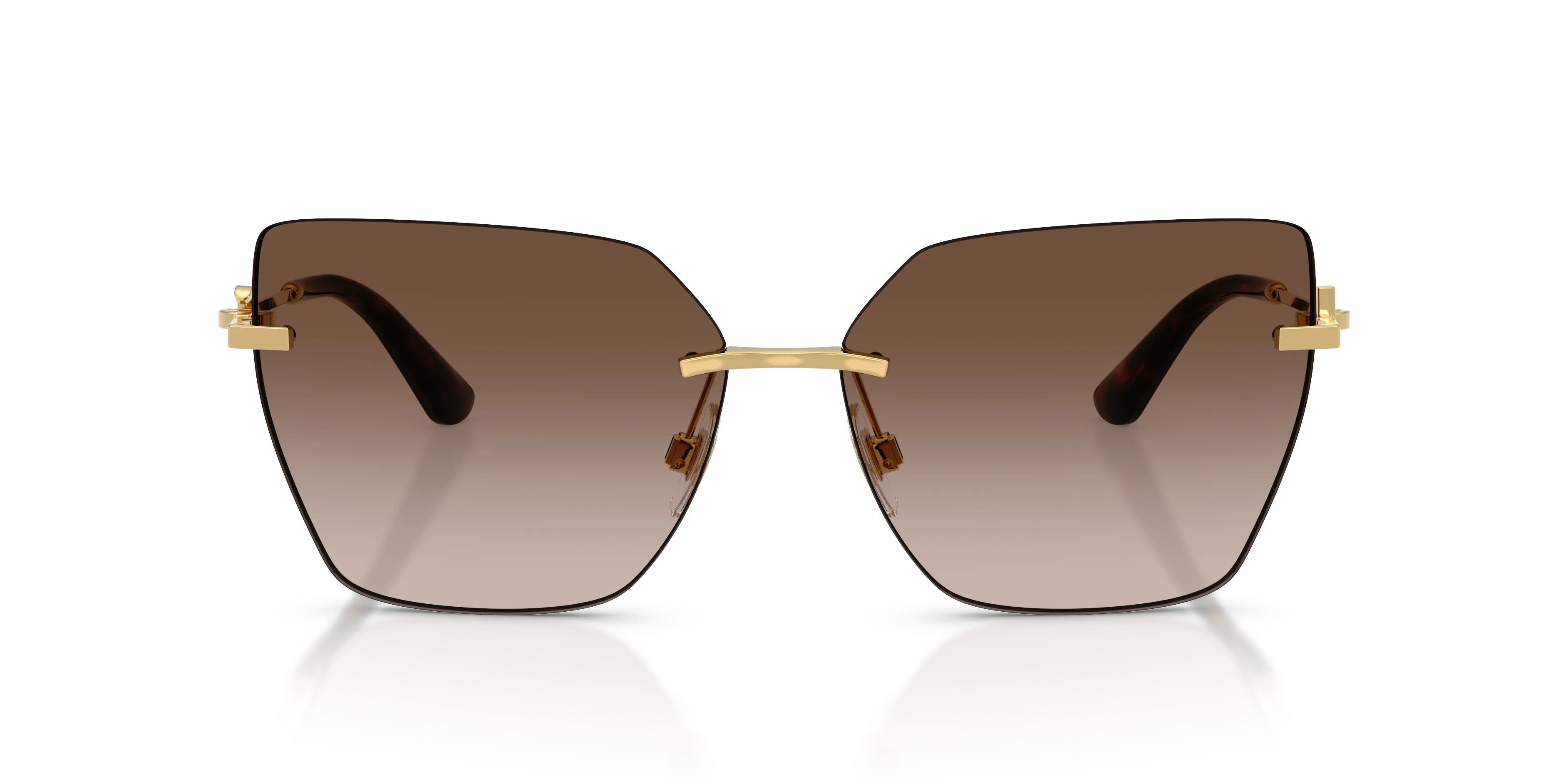 Dolce & Gabbana DG2321 02/13 Occhiali da sole Metallo Oro Marrone Cat Eye Normale Sfumato - immagine 3