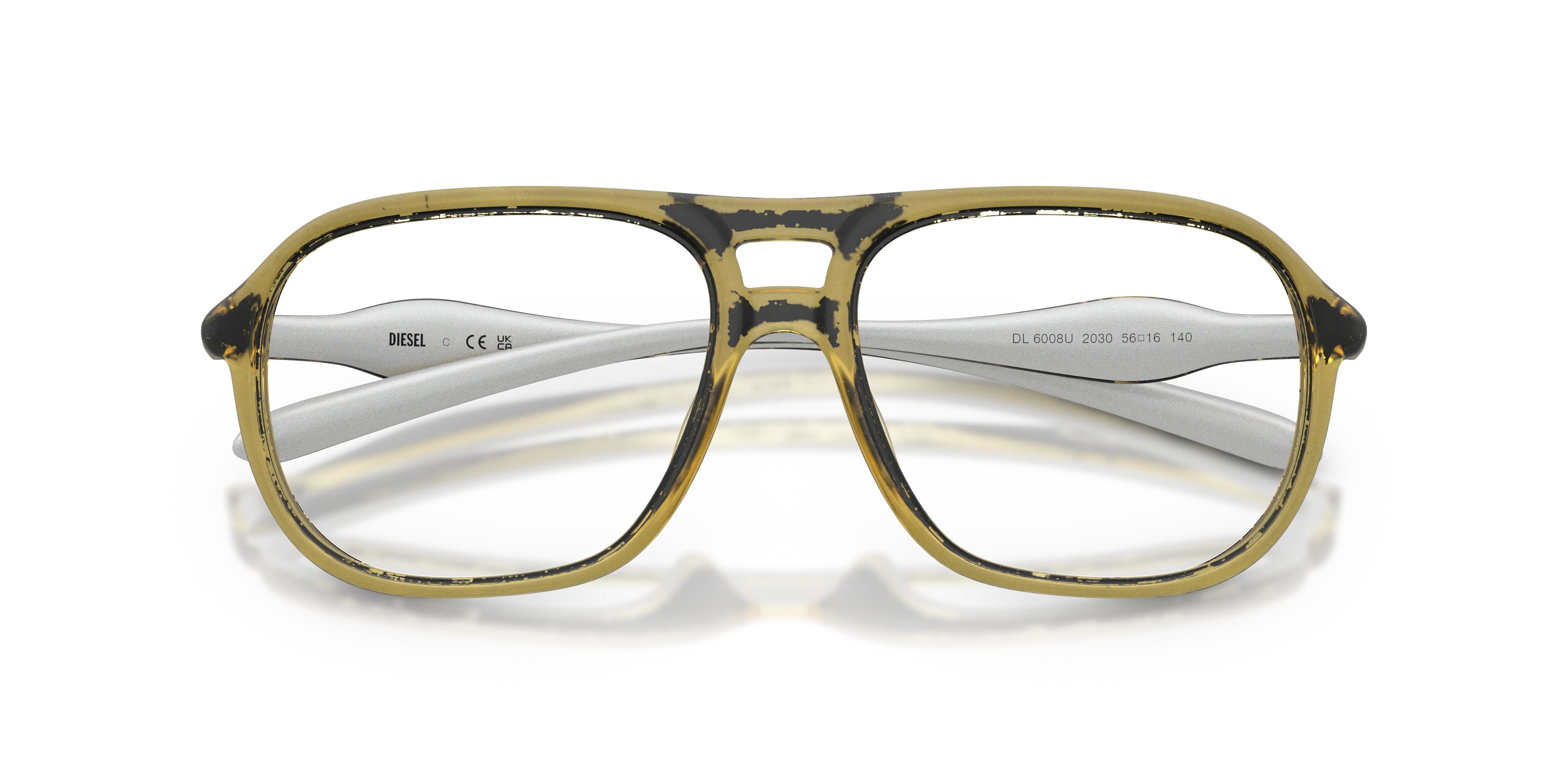 DIESEL DL6008U 2030 Montature da vista Iniettato Giallo Rotonda Normale - immagine 2
