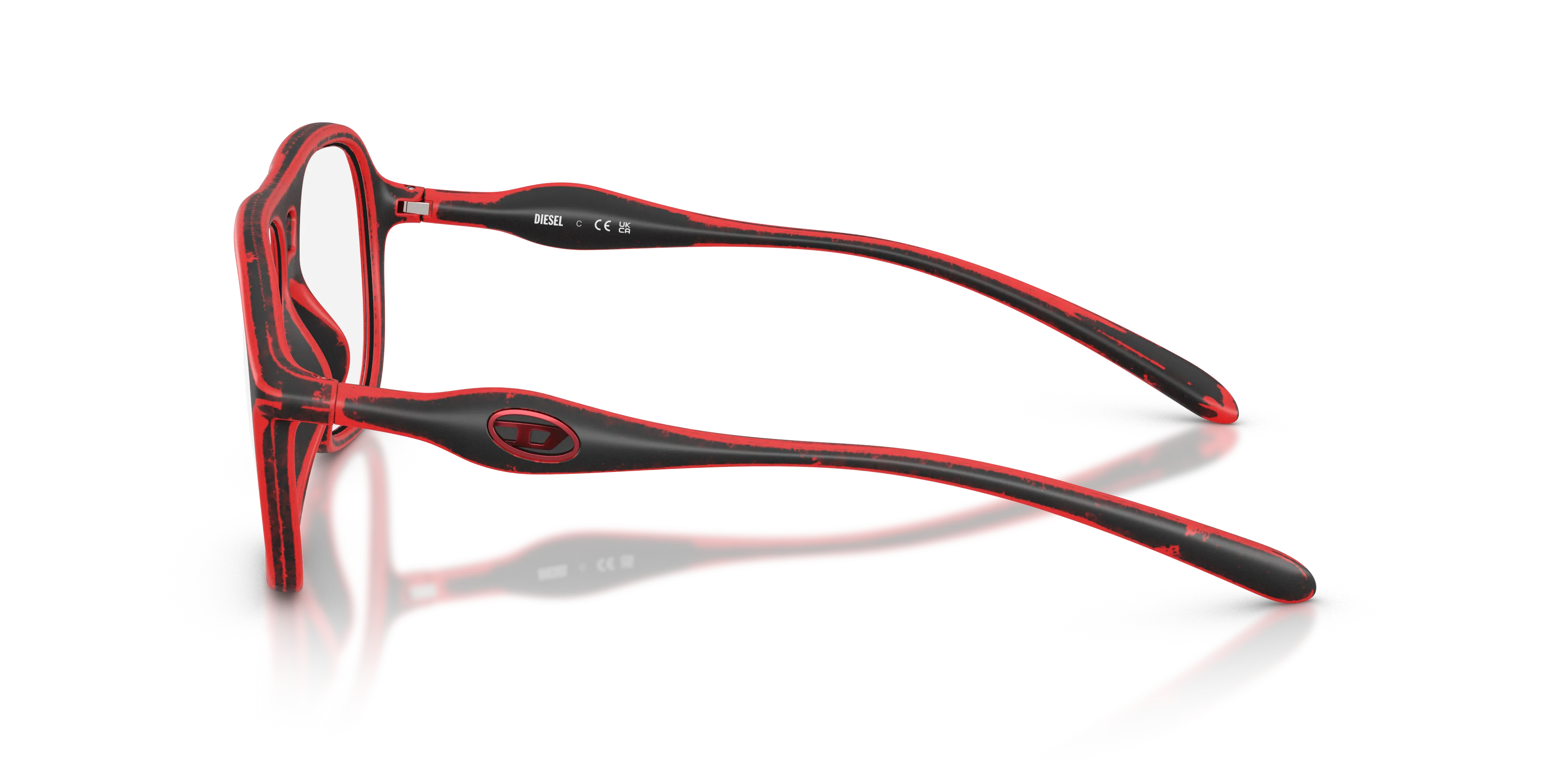 DIESEL DL6008U 2009 Montature da vista Iniettato Rosso Rotonda Normale - immagine 4