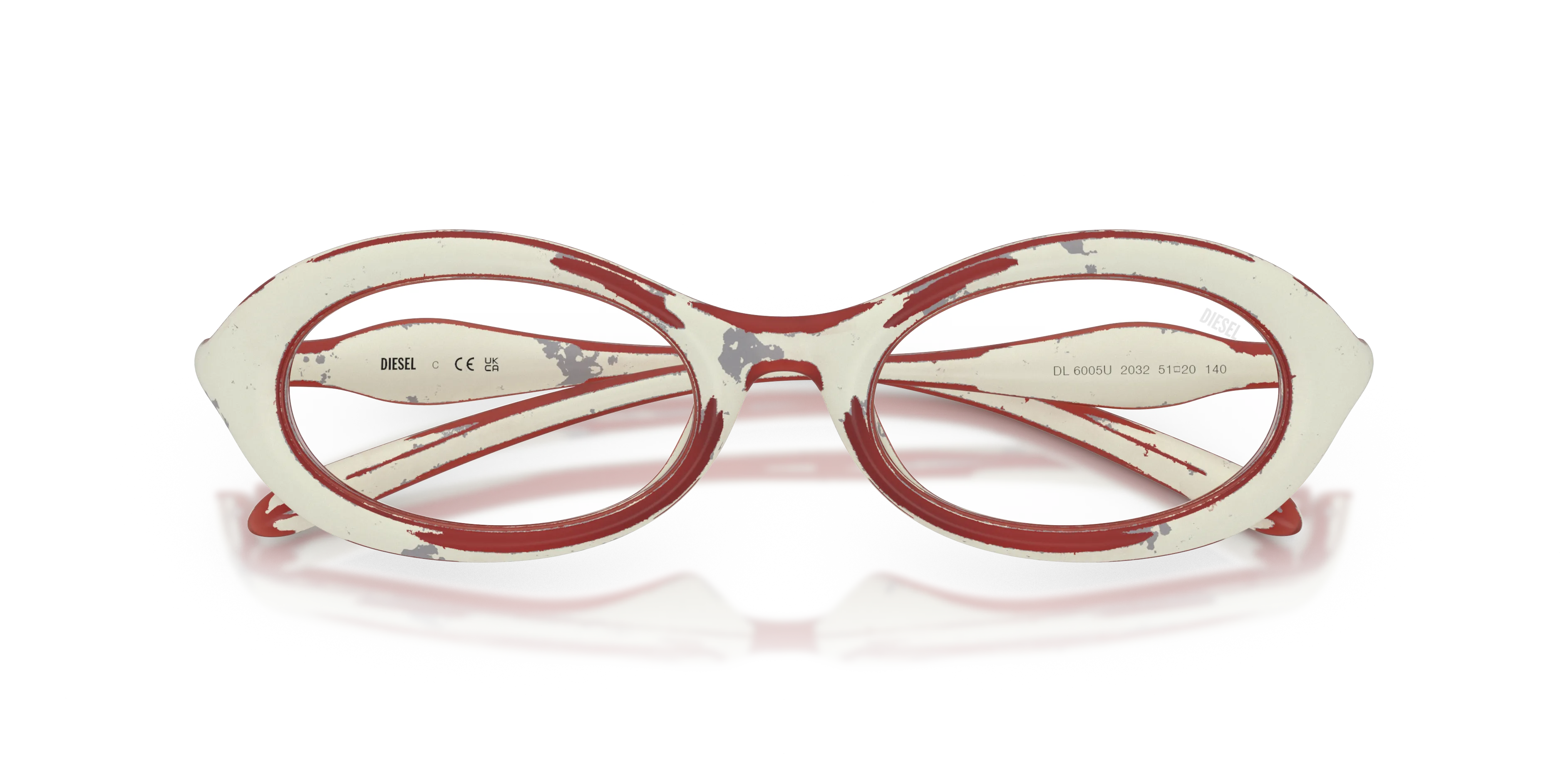 DIESEL DL6005U 2032 Montature da vista Iniettato Bianco Blu Rotonda Normale - immagine 2