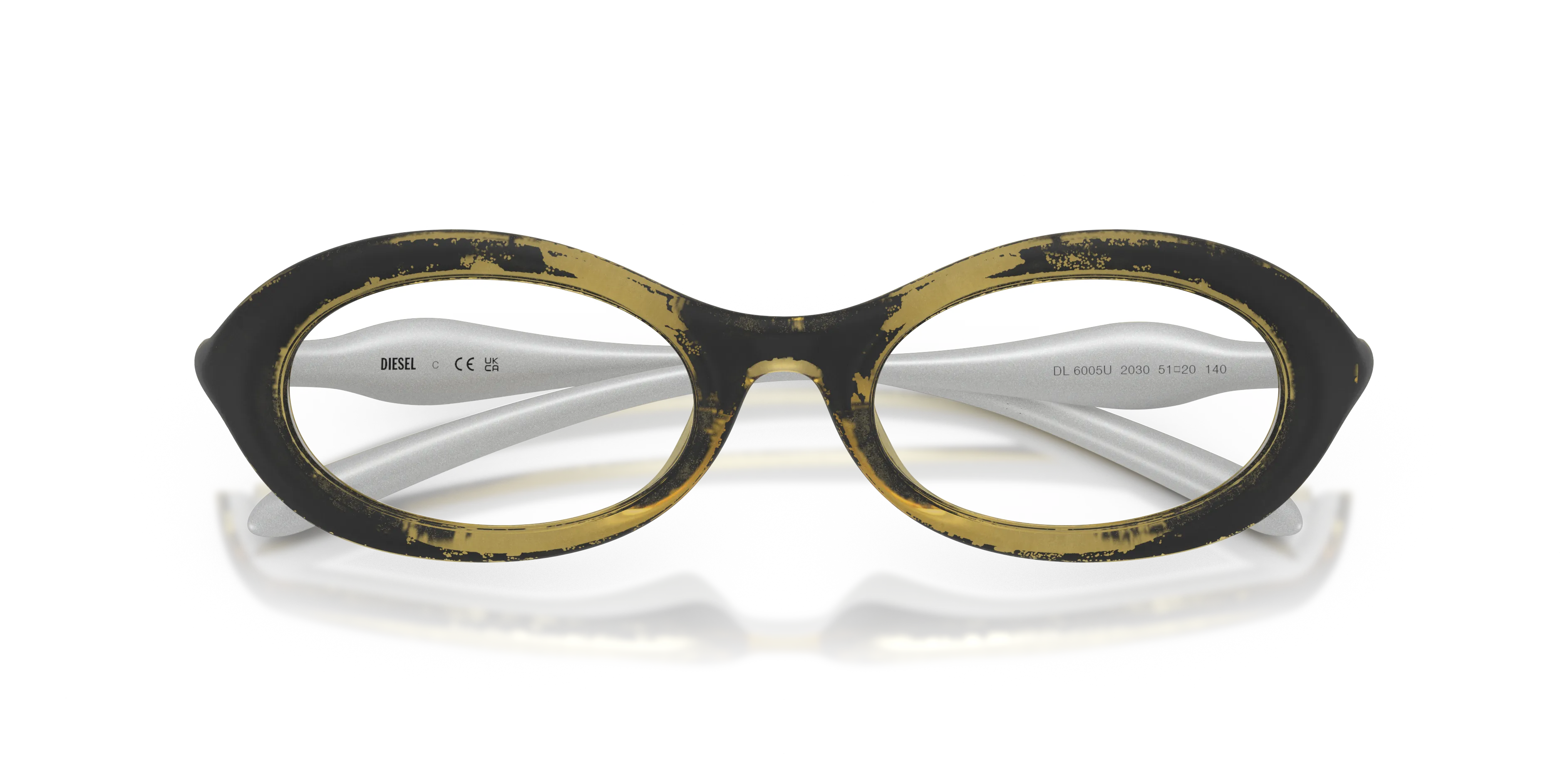 DIESEL DL6005U 2030 Montature da vista Iniettato Giallo Rotonda Normale - immagine 2