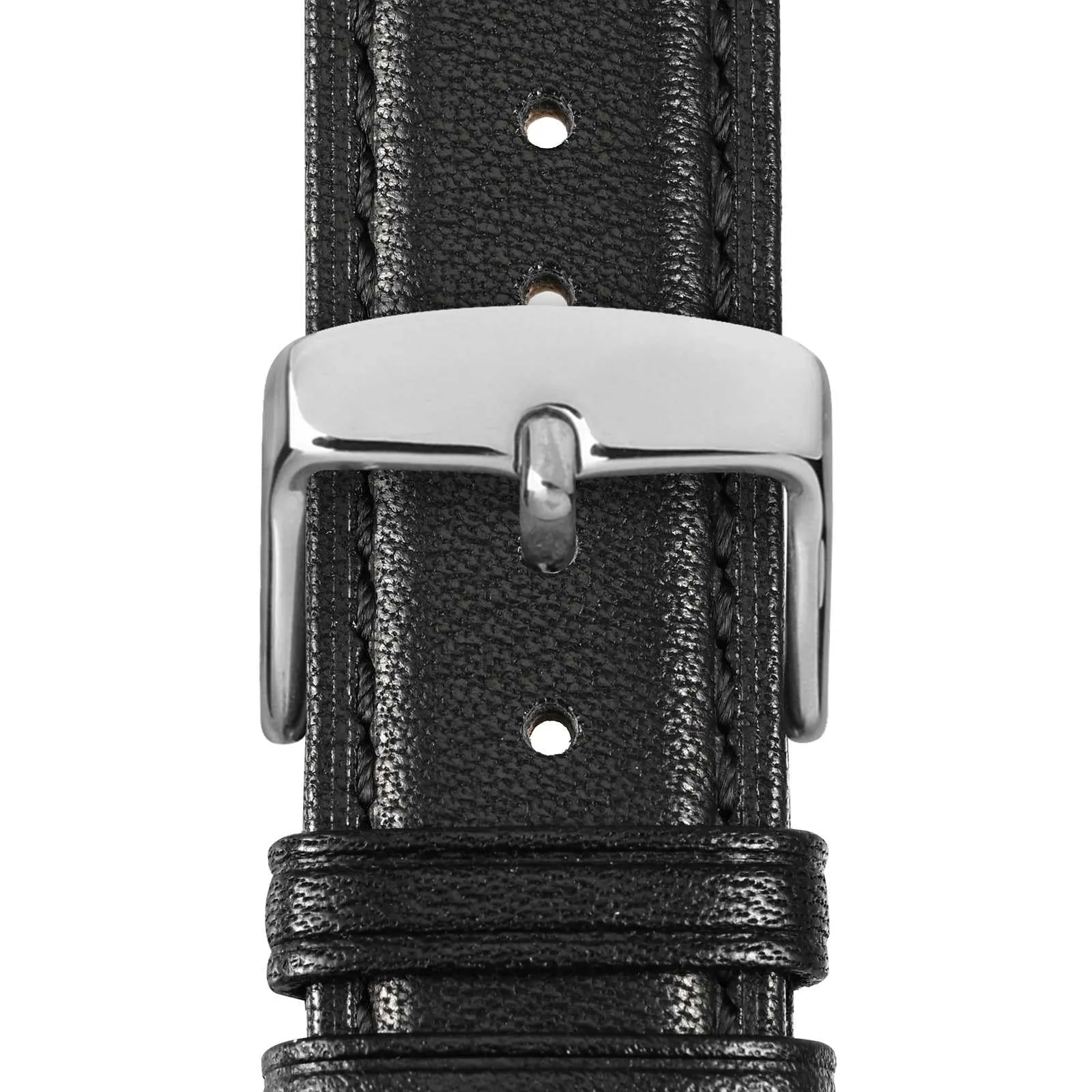 WOCCI 20mm Vintage Cinturino Orologio in Pelle con Fibbia Argento, Cinturino di Ricambio (Nero) - immagine 9