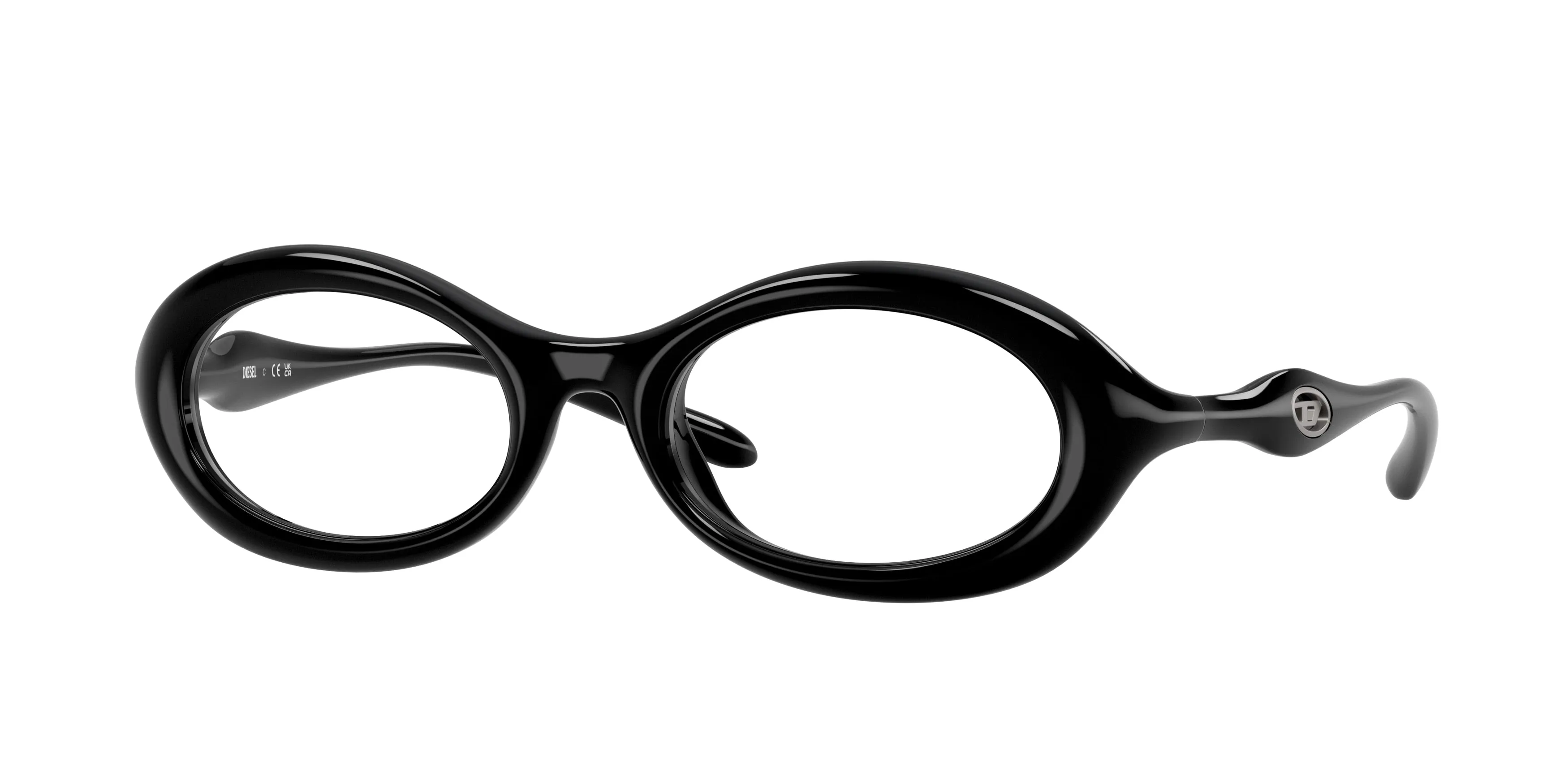 DIESEL DL6005U 2001 Montature da vista Iniettato Nero Rotonda Normale - immagine 1