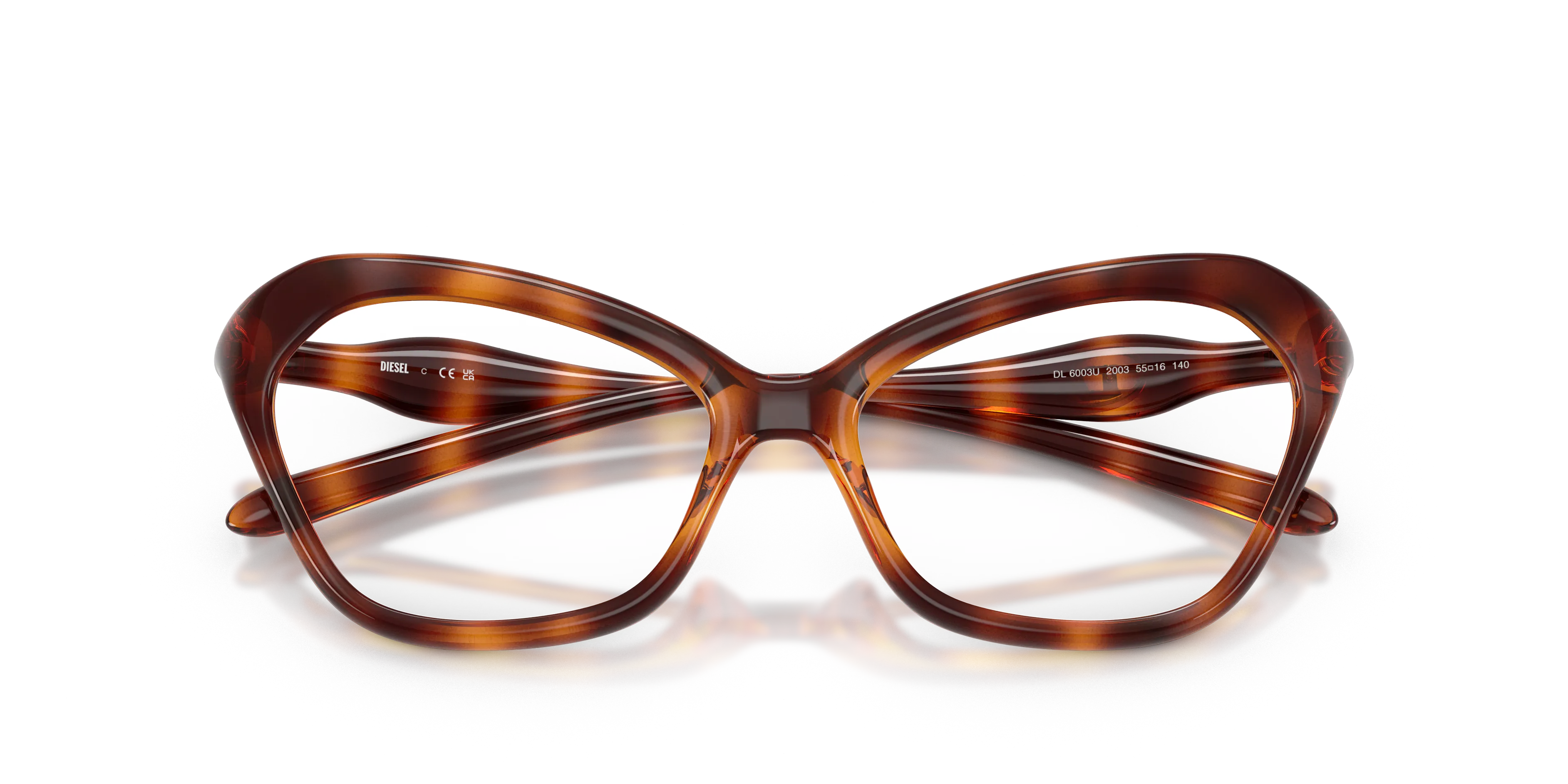 DIESEL DL6003U 2003 Montature da vista Iniettato Tartaruga Cat Eye Normale - immagine 2