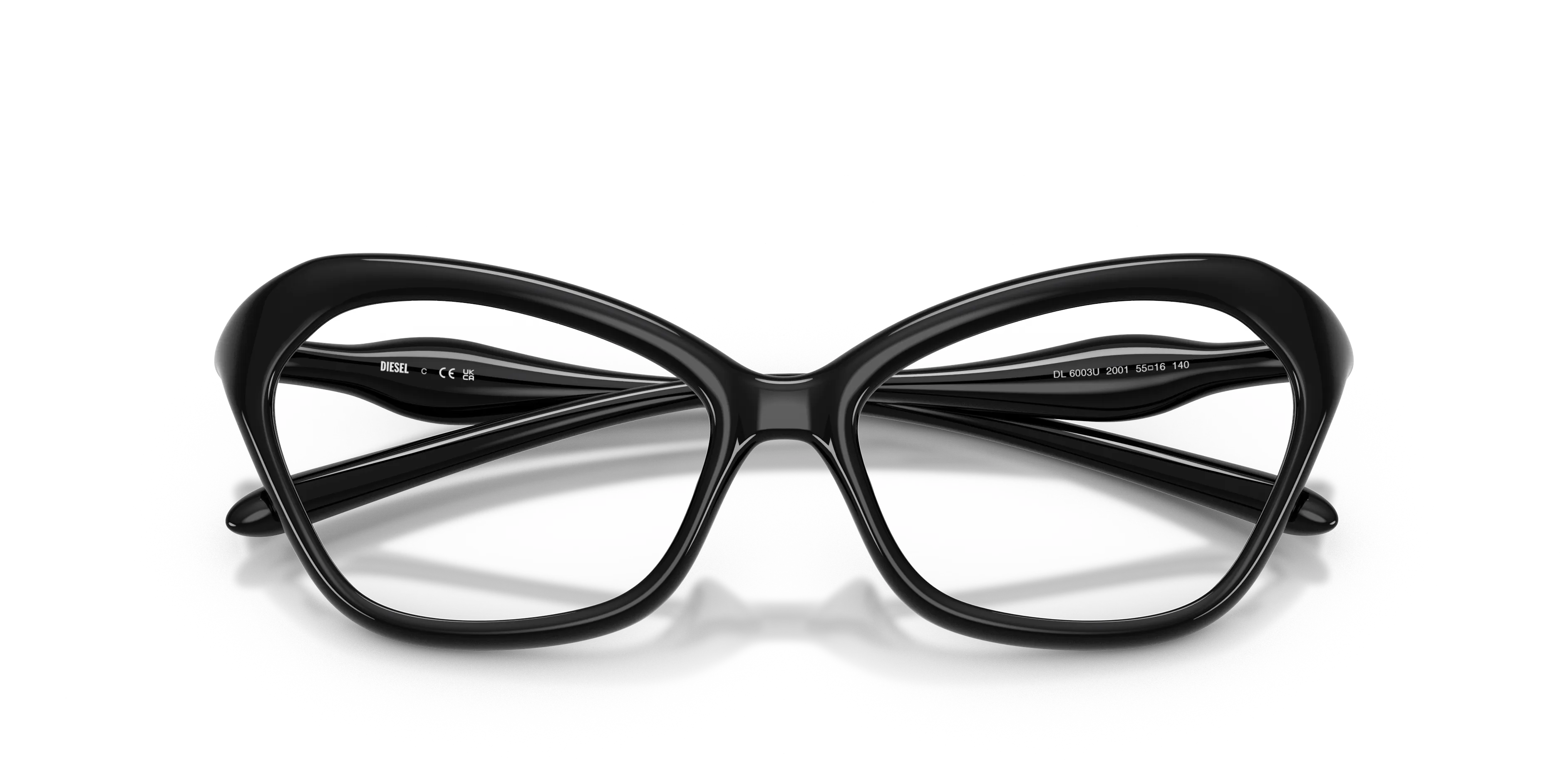 DIESEL DL6003U 2001 Montature da vista Iniettato Nero Cat Eye Normale - immagine 2