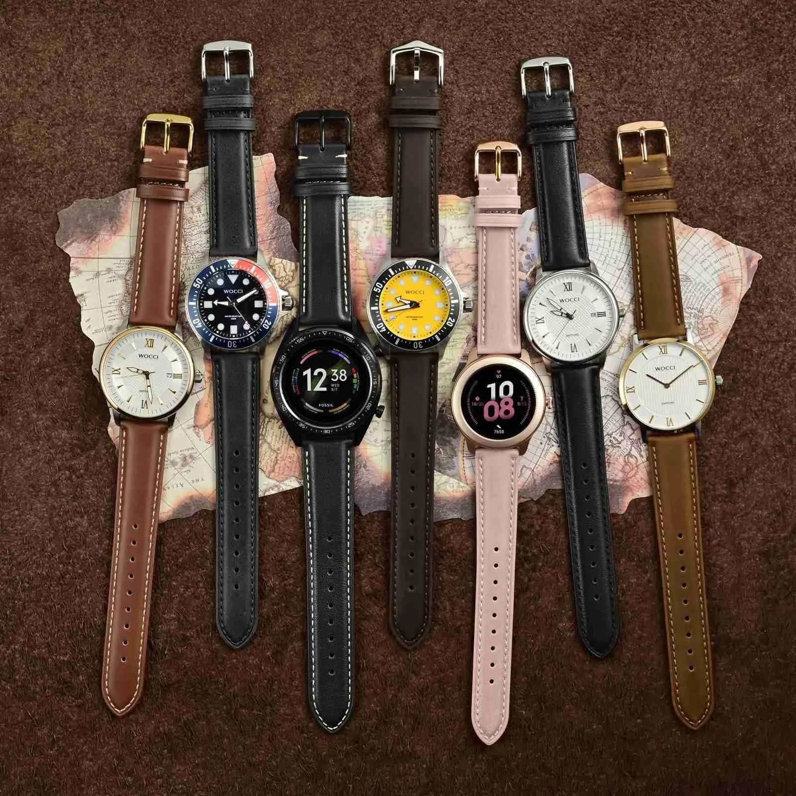 WOCCI 23mm Vintage Cinturino Orologio in Pelle con Fibbia Argento, Cinturino di Ricambio (Nero) - immagine 5