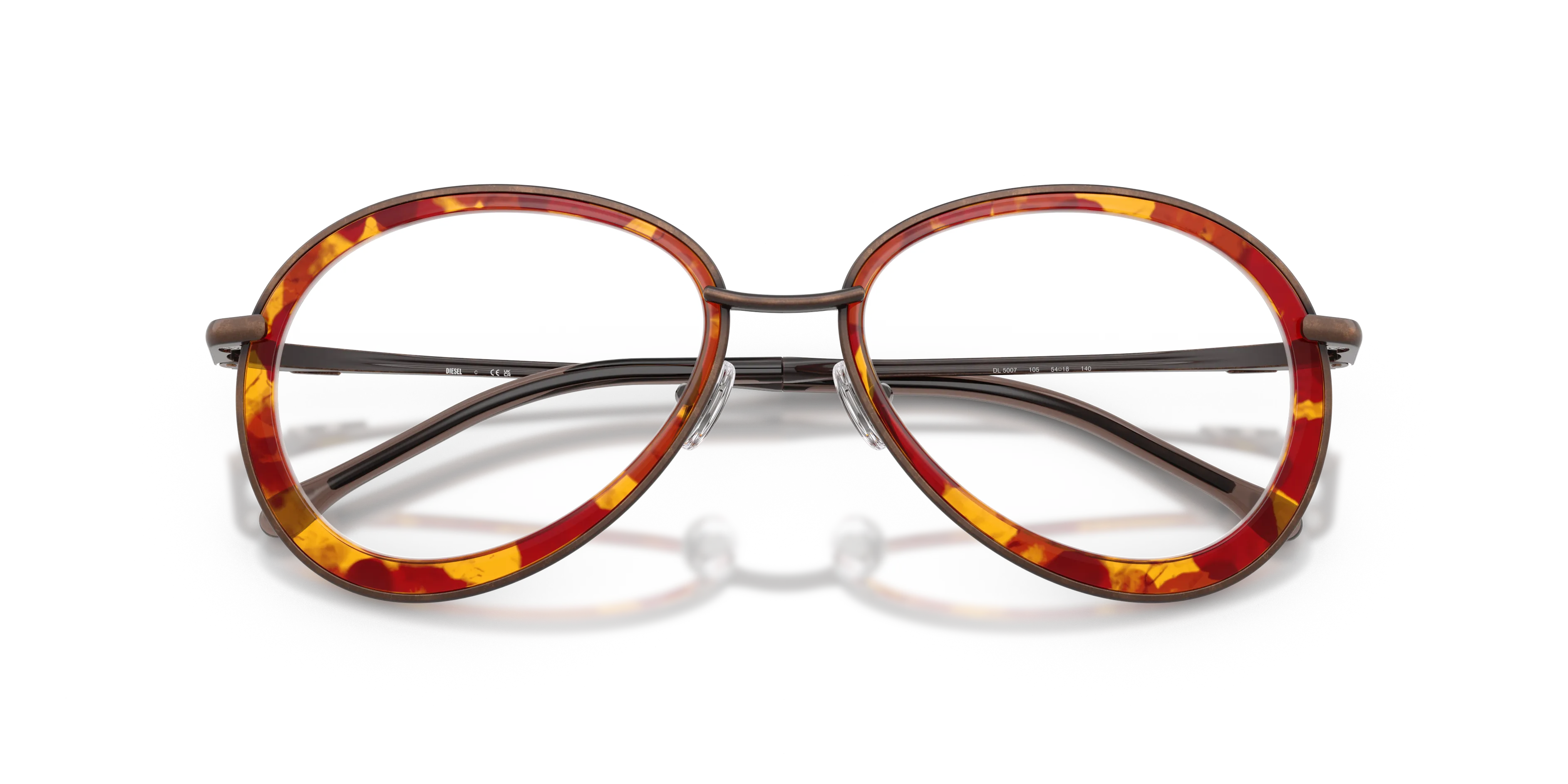 DIESEL DL5007 105 Montature da vista Metallo Bronzo Rotonda Normale - immagine 2