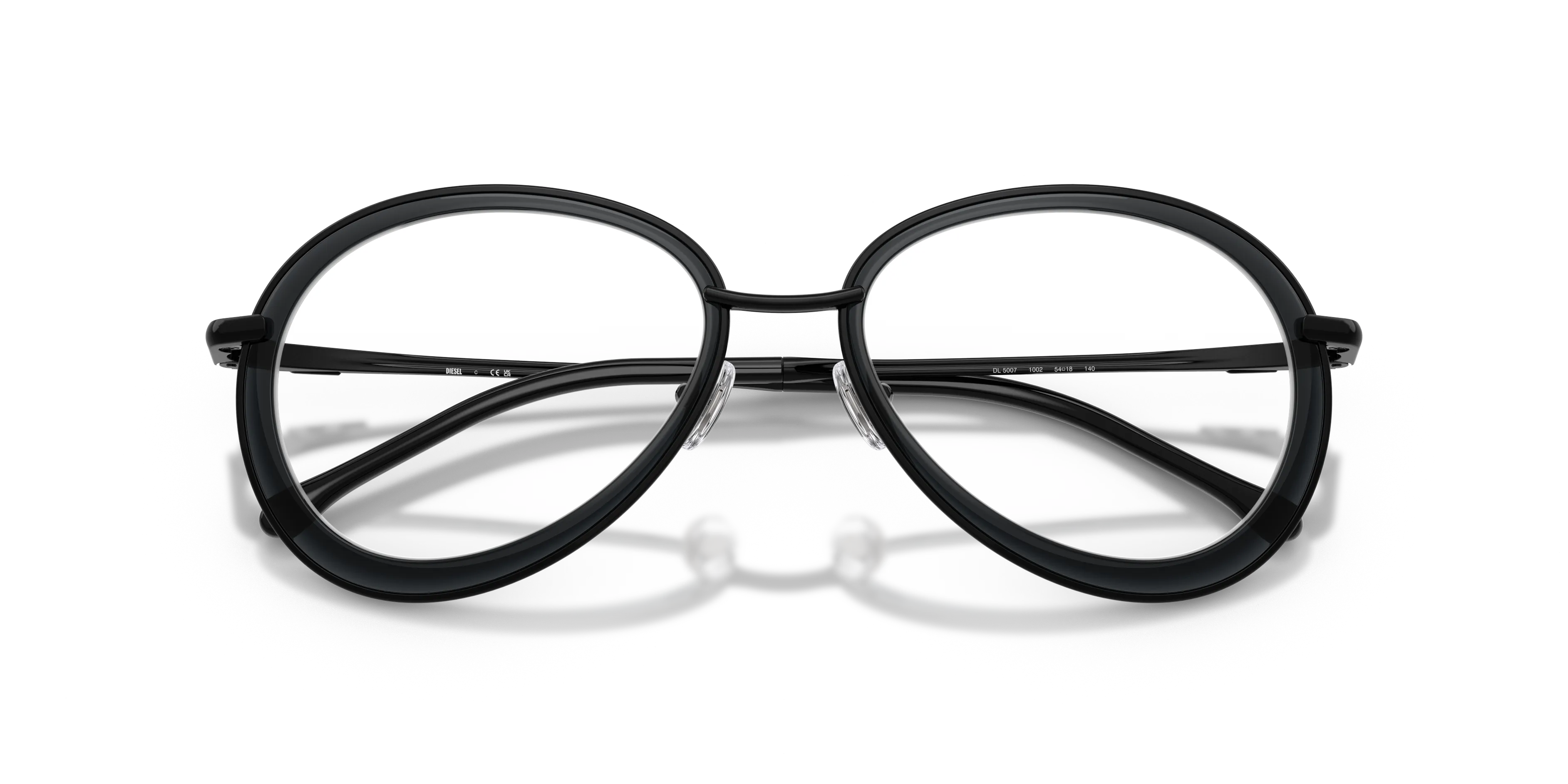 DIESEL DL5007 1002 Montature da vista Metallo Nero Rotonda Normale - immagine 2