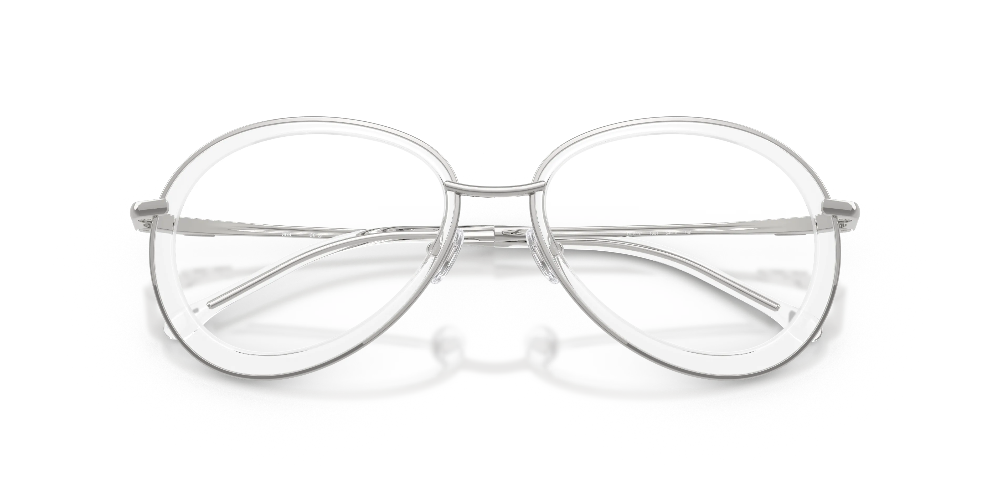 DIESEL DL5007 1001 Montature da vista Metallo Argento Rotonda Normale - immagine 2