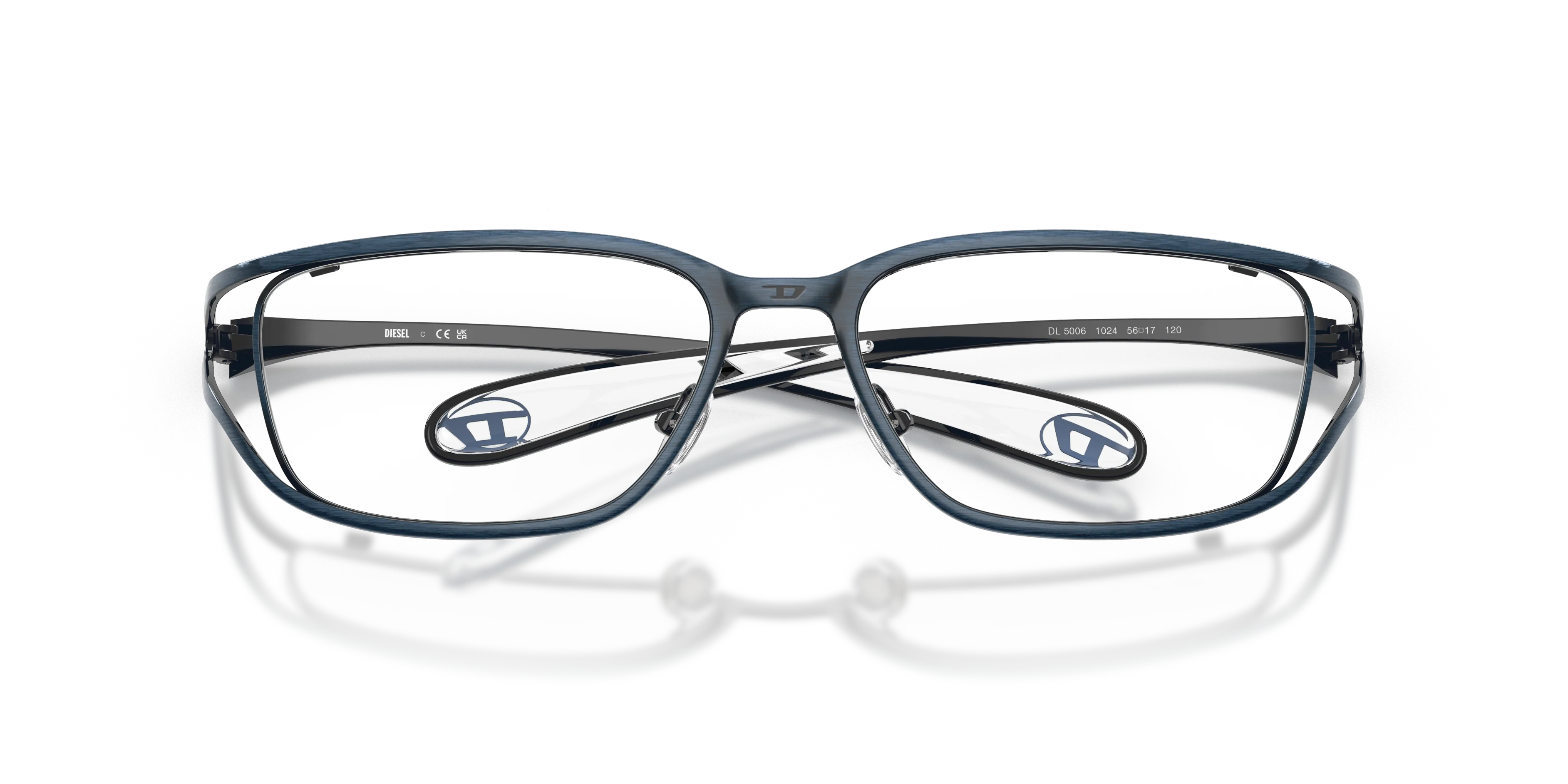 DIESEL DL5006 1024 Montature da vista Metallo Blu Squadrata Normale - immagine 2