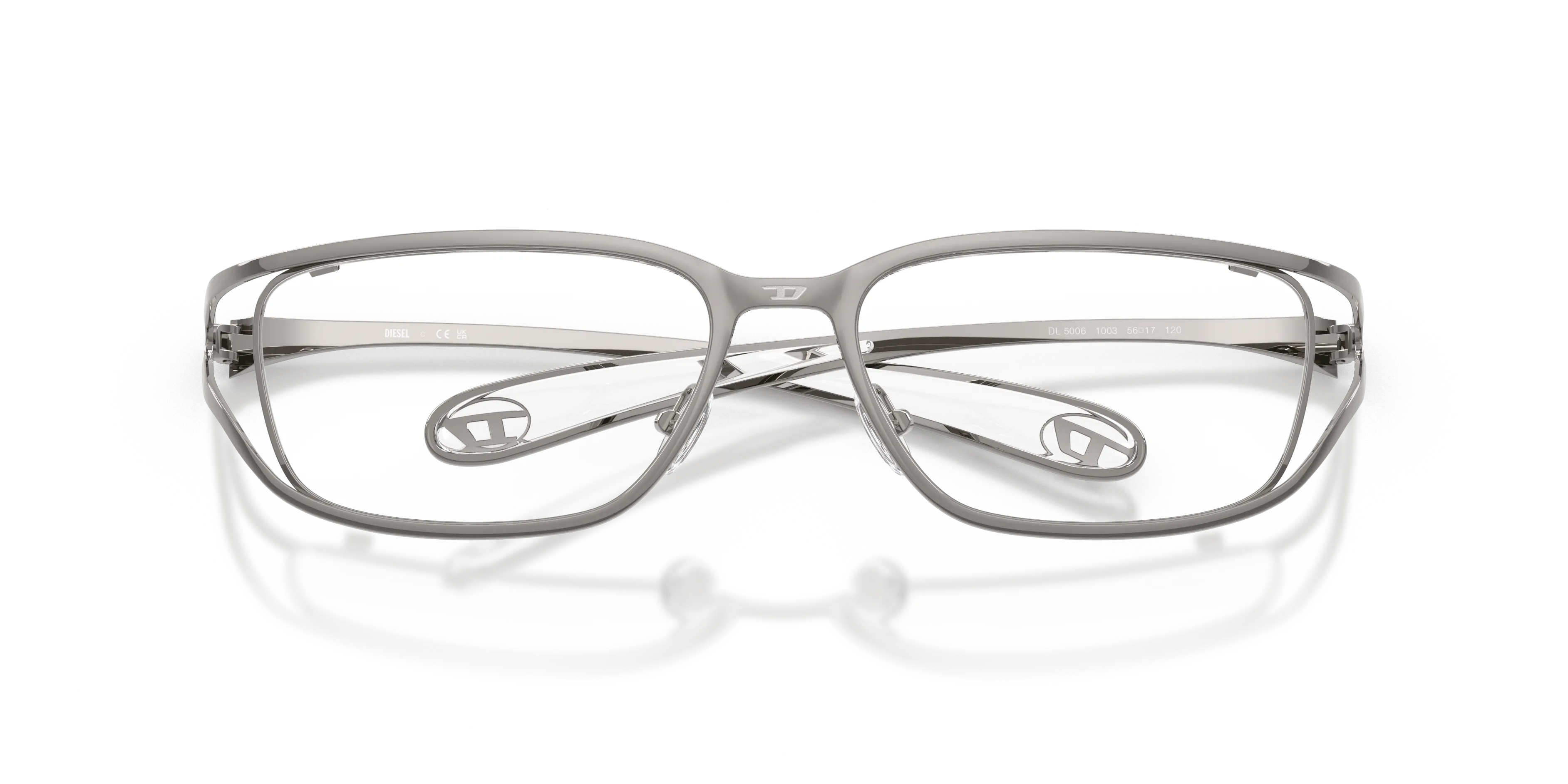 DIESEL DL5006 1003 Montature da vista Metallo Grigio Squadrata Normale - immagine 2