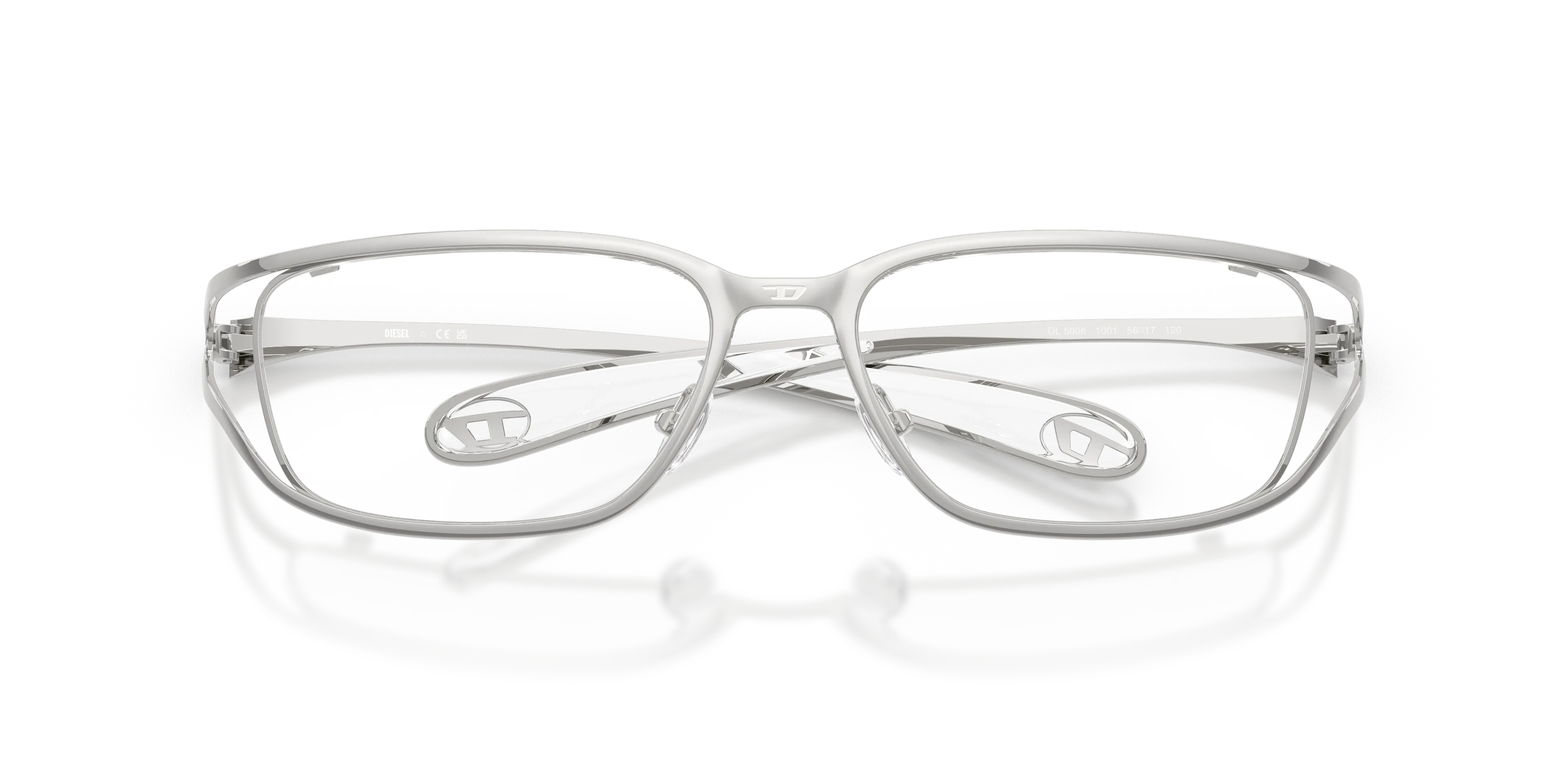 DIESEL DL5006 1001 Montature da vista Metallo Argento Squadrata Normale - immagine 2