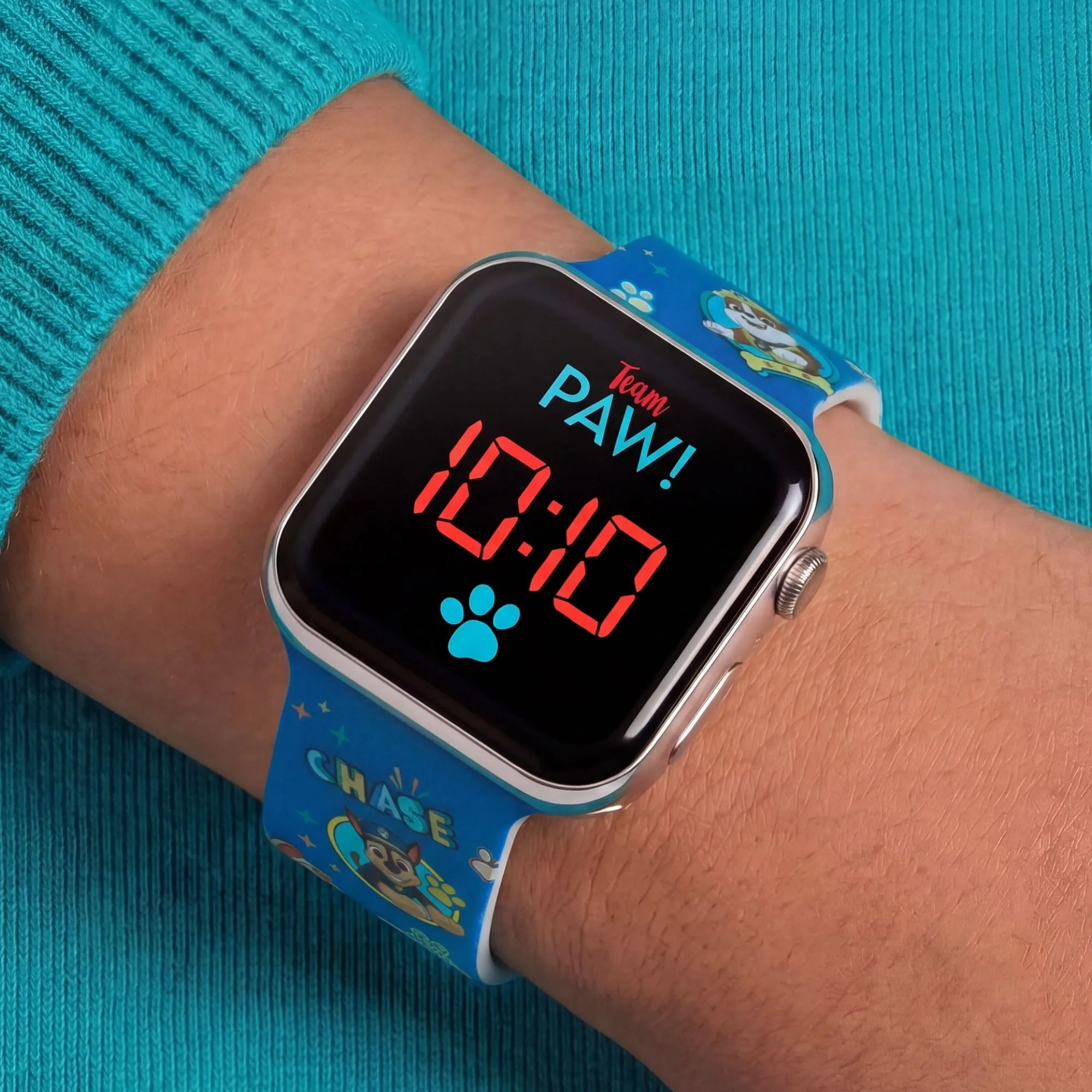 Paw Patrol Orologio al quarzo digitale unisex per bambini con cinturino in silicone PAW4354, Blu, cinturino - immagine 2