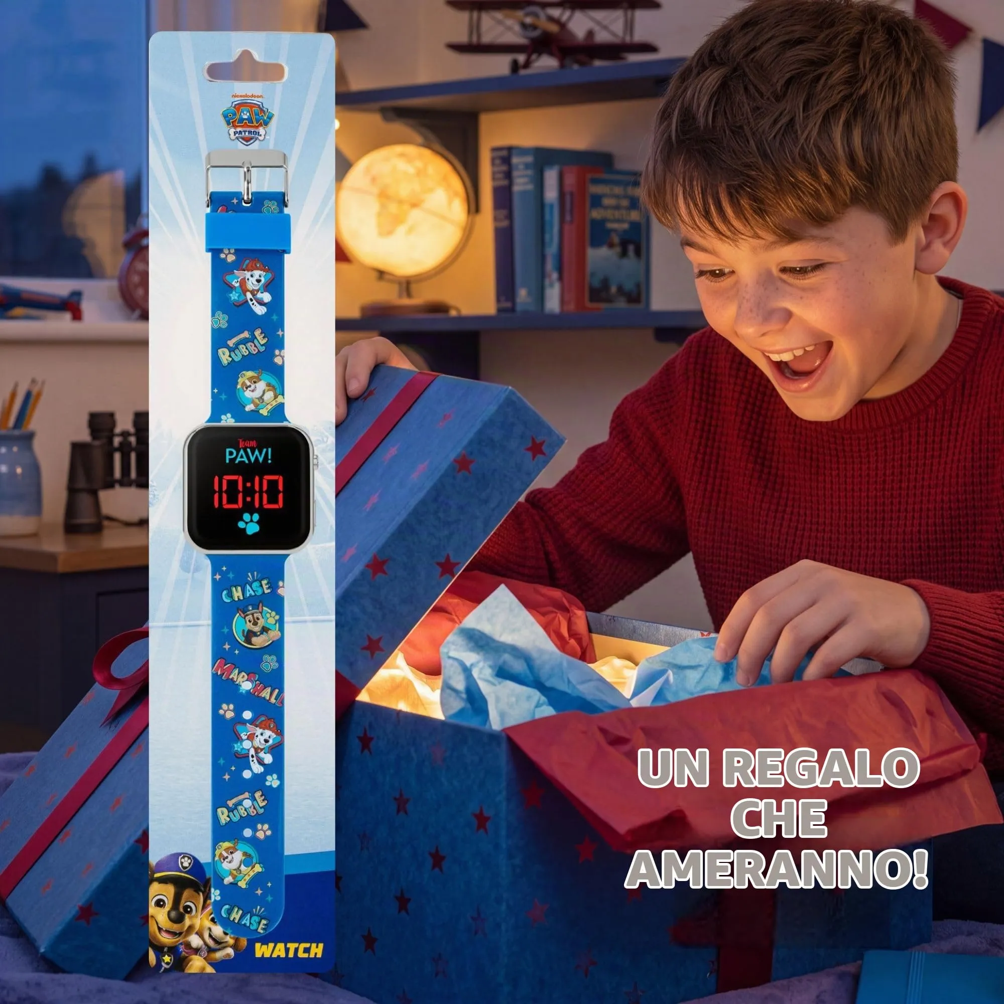 Paw Patrol Orologio al quarzo digitale unisex per bambini con cinturino in silicone PAW4354, Blu, cinturino - immagine 5