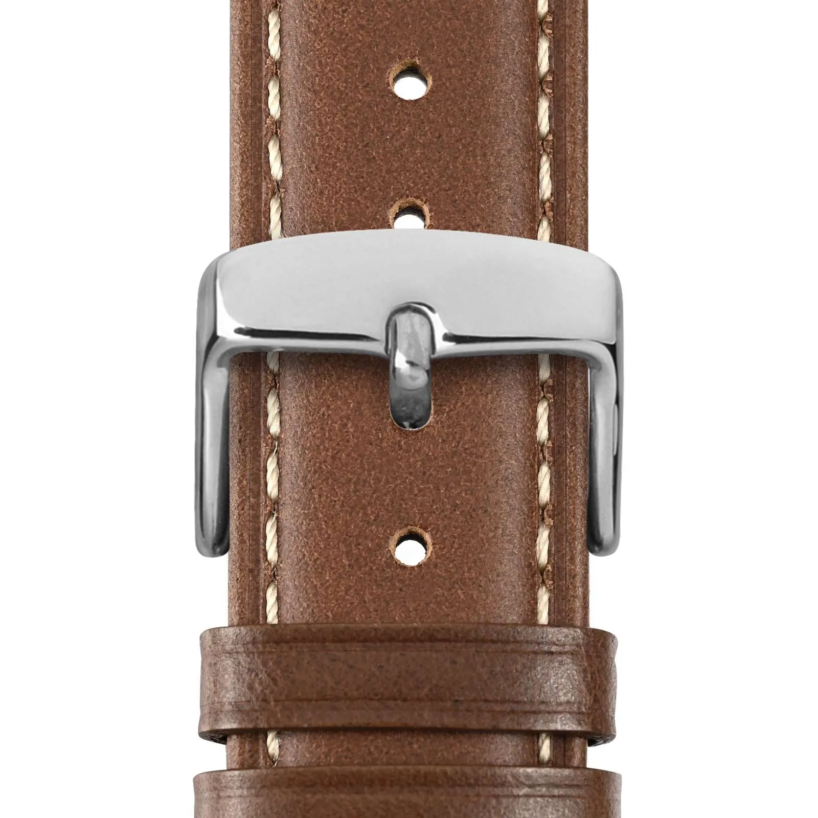 WOCCI 16mm Vintage Cinturino Orologio in Pelle con Fibbia Argento, Cinturino di Ricambio (Cannella Brown) - immagine 9