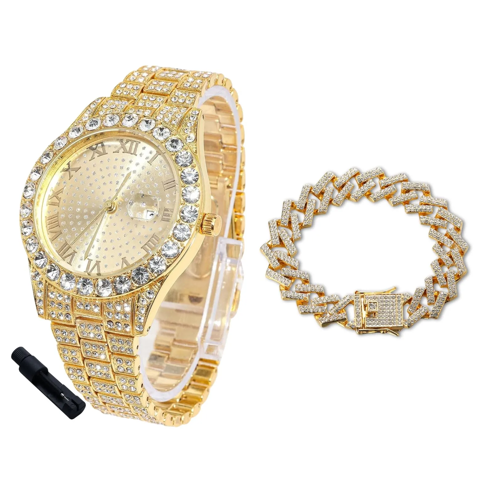 HALUKAKAH Orologio Diamanti Iced Out per Ragazzi - Quadrante Rotondo 42MM - immagine 1