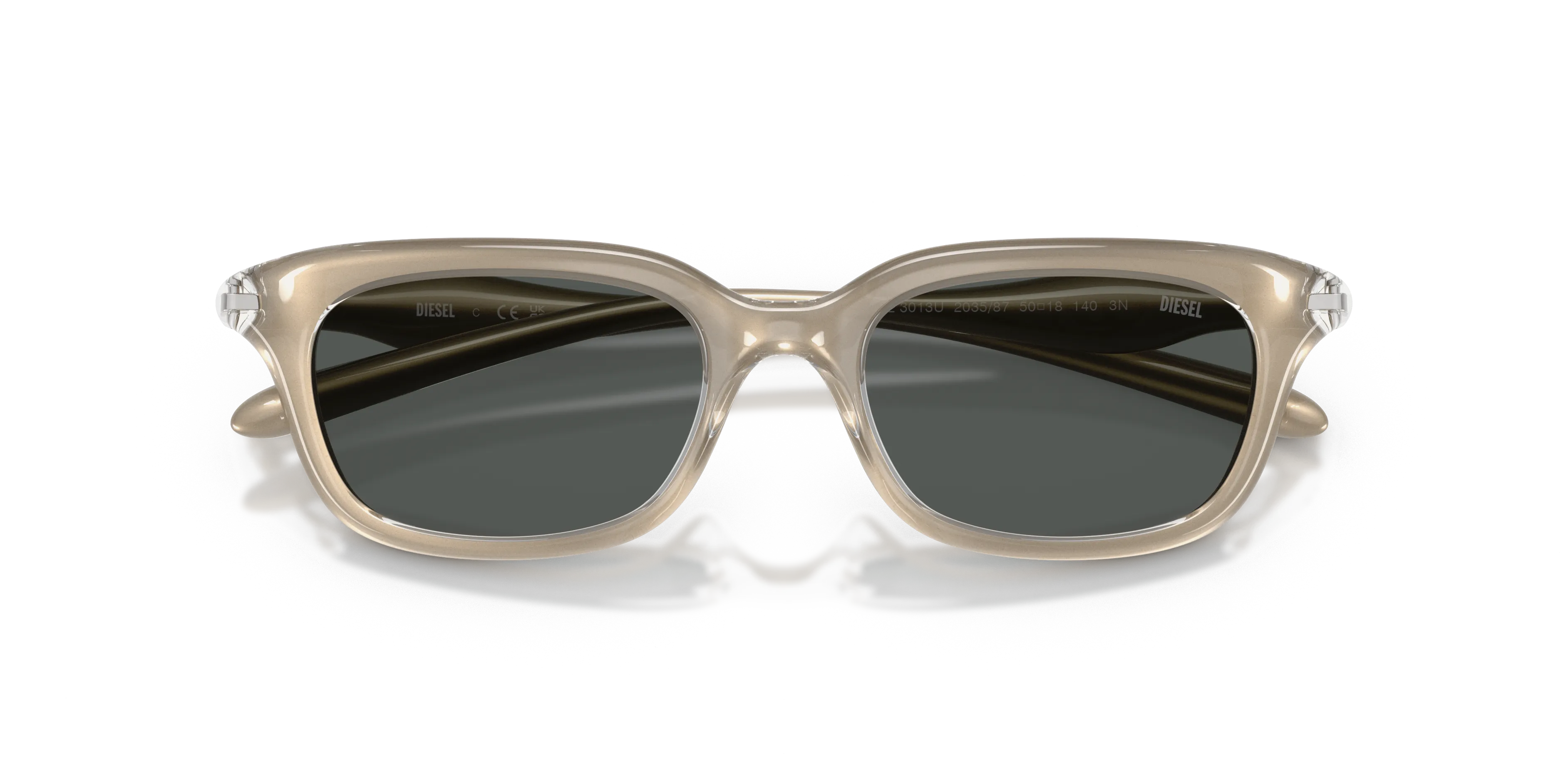 DIESEL DL3013U 203587 Occhiali da sole Iniettato Verde Grigio Squadrata Normale - immagine 2