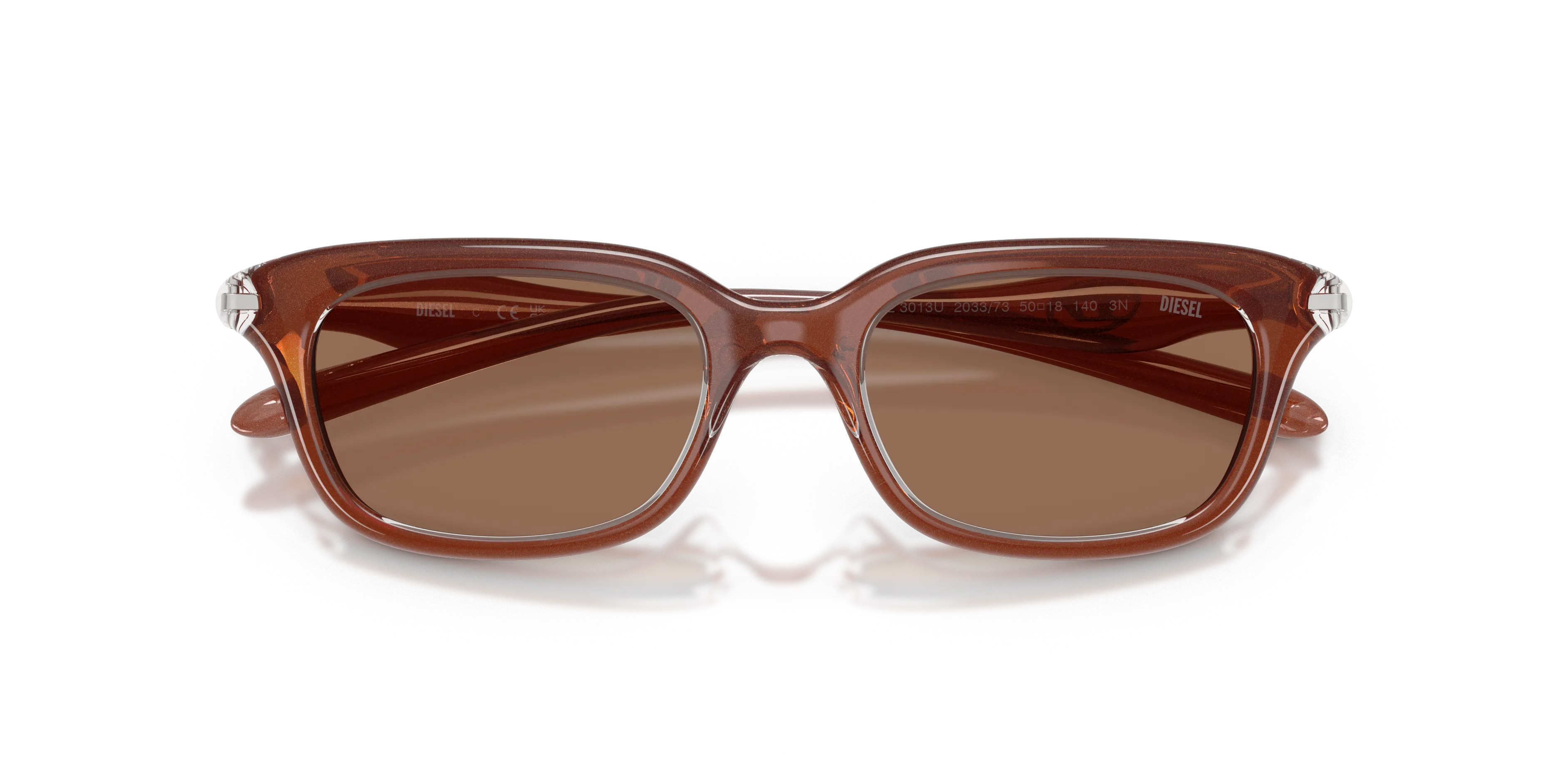 DIESEL DL3013U 203373 Occhiali da sole Iniettato Marrone Marrone Squadrata Normale - immagine 2