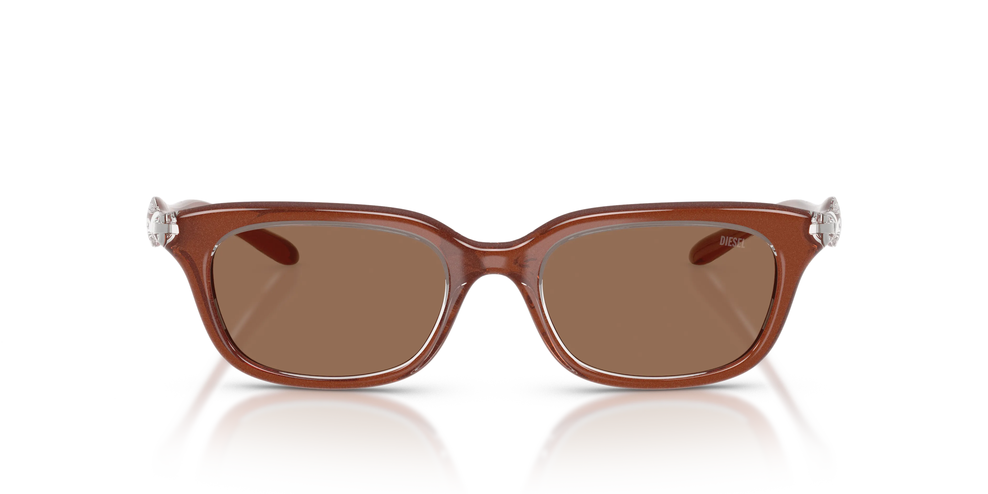 DIESEL DL3013U 203373 Occhiali da sole Iniettato Marrone Marrone Squadrata Normale - immagine 3