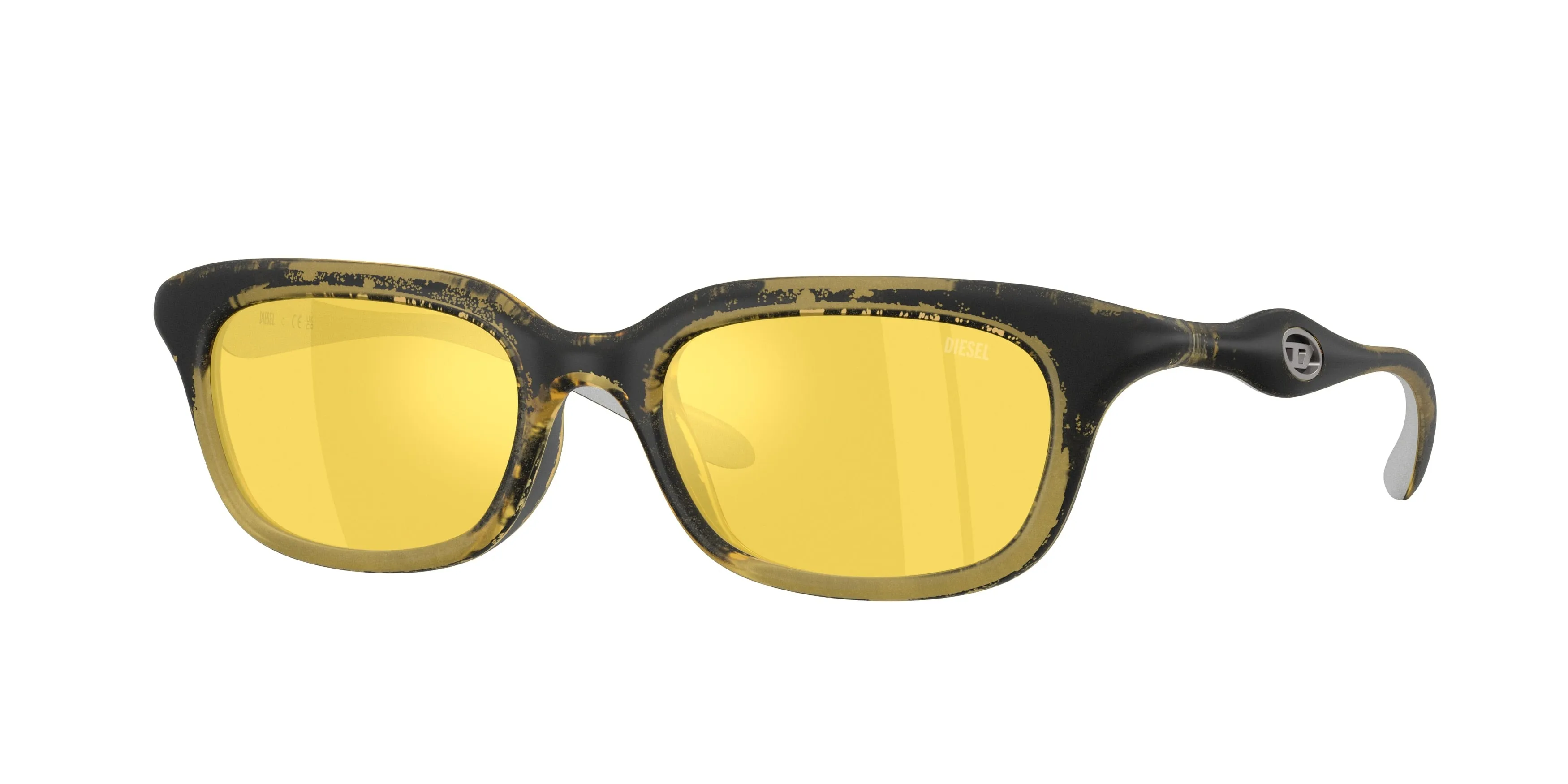 DIESEL DL3013U 2030V9 Occhiali da sole Iniettato Giallo Giallo Squadrata Normale - immagine 1