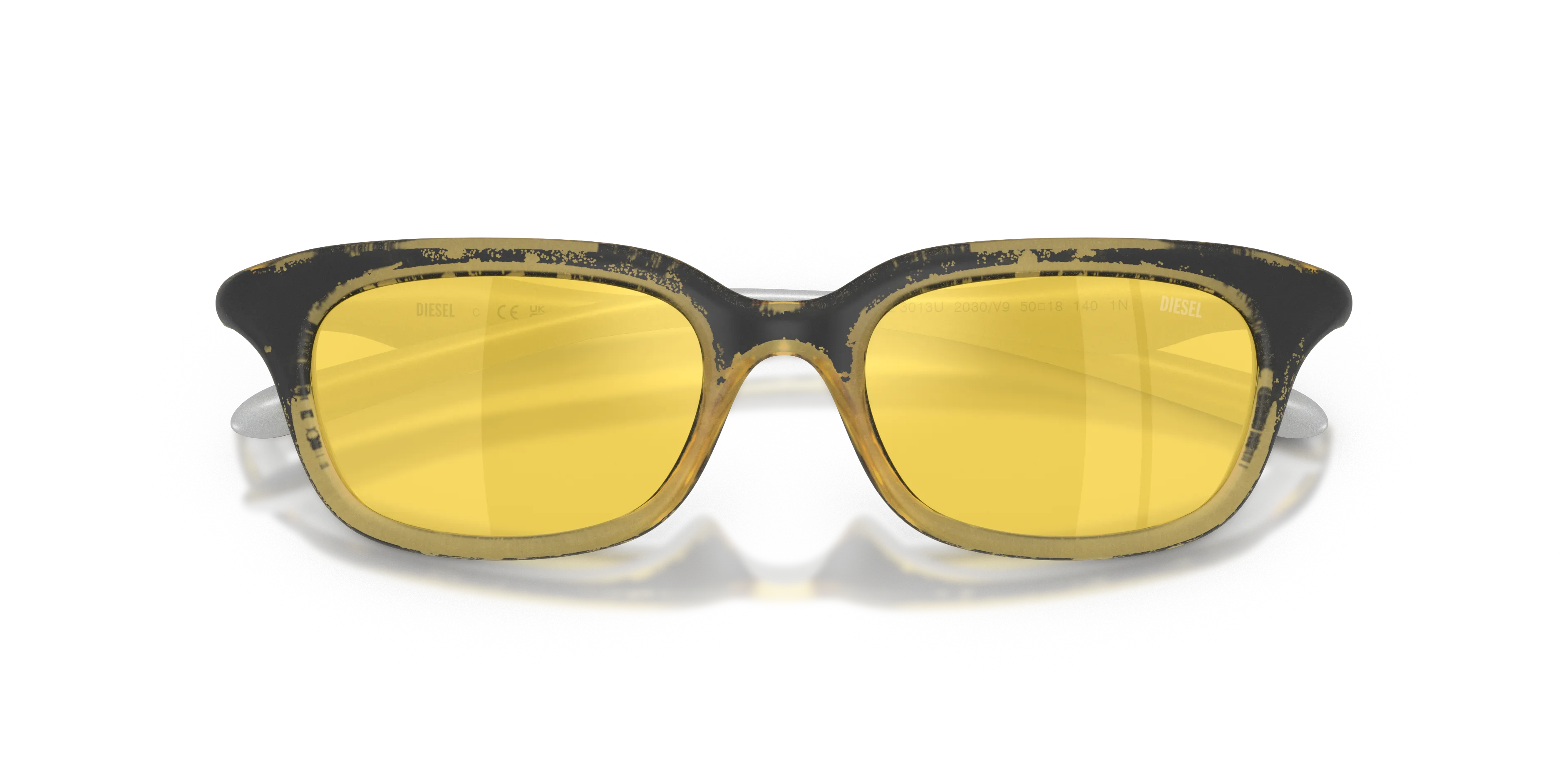 DIESEL DL3013U 2030V9 Occhiali da sole Iniettato Giallo Giallo Squadrata Normale - immagine 2