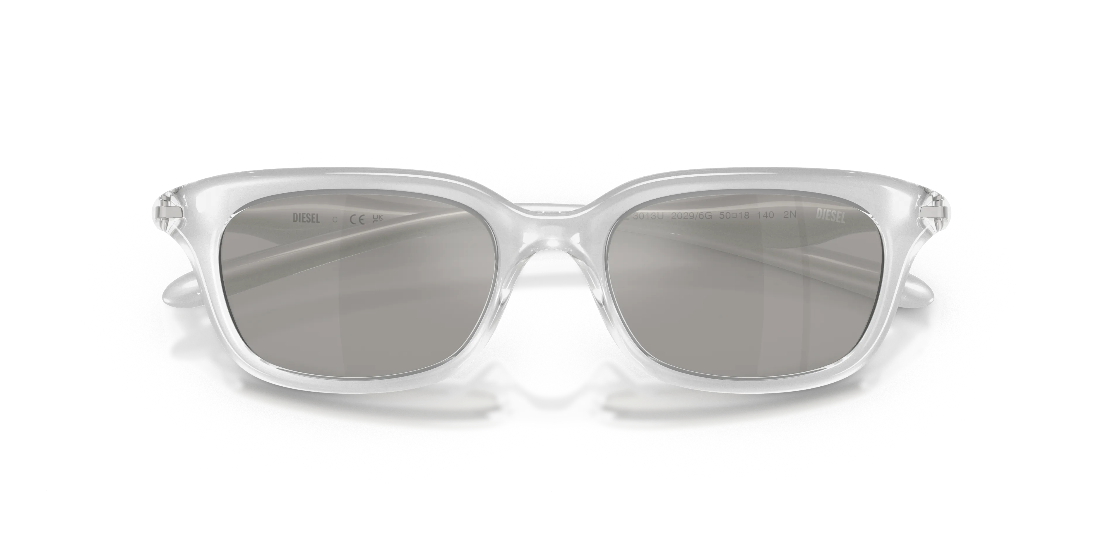 DIESEL DL3013U 20296G Occhiali da sole Iniettato Trasparente Grigio Squadrata Specchiate - immagine 2