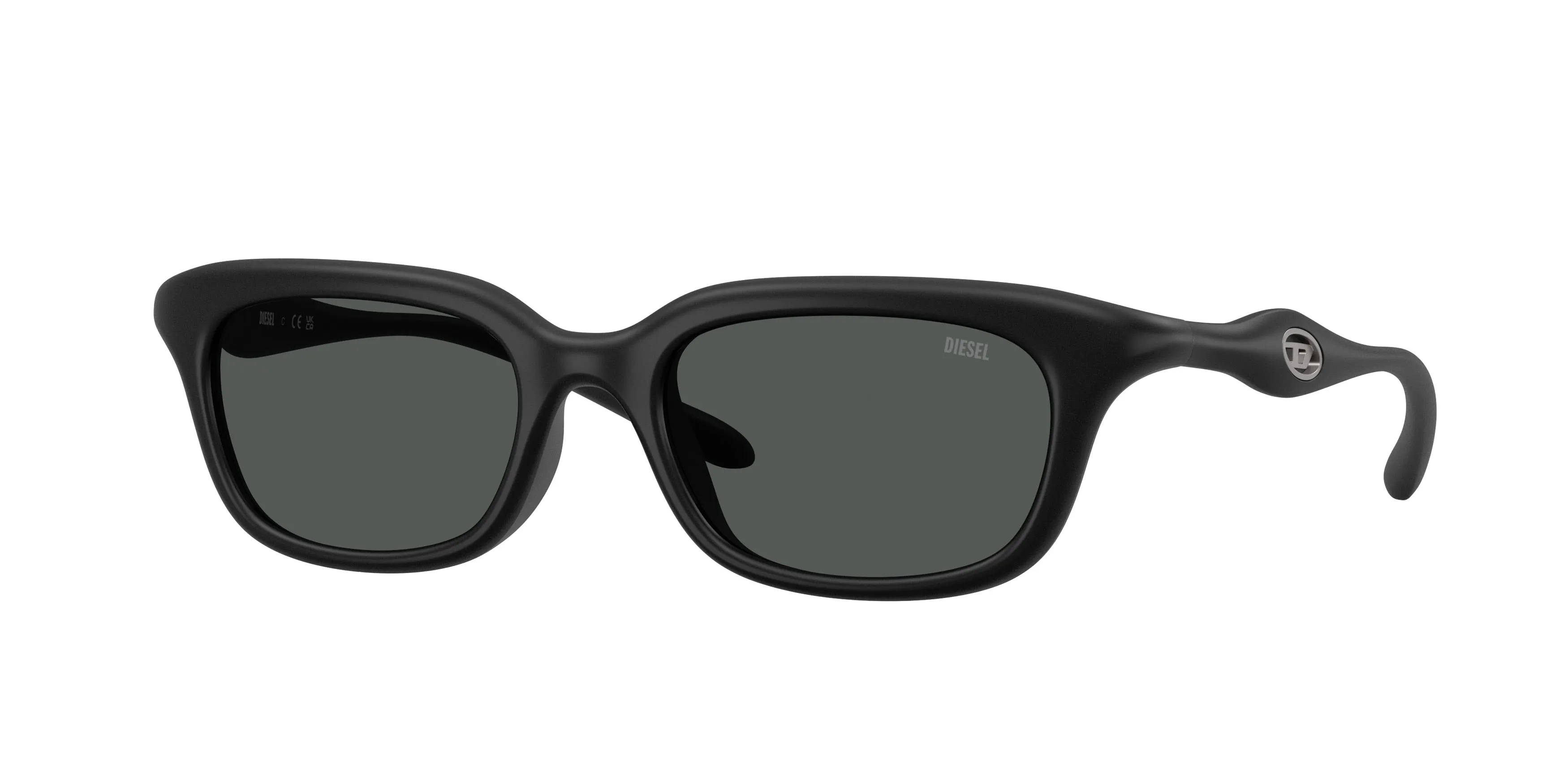 DIESEL DL3013U 200287 Occhiali da sole Iniettato Nero Grigio Squadrata Normale - immagine 1