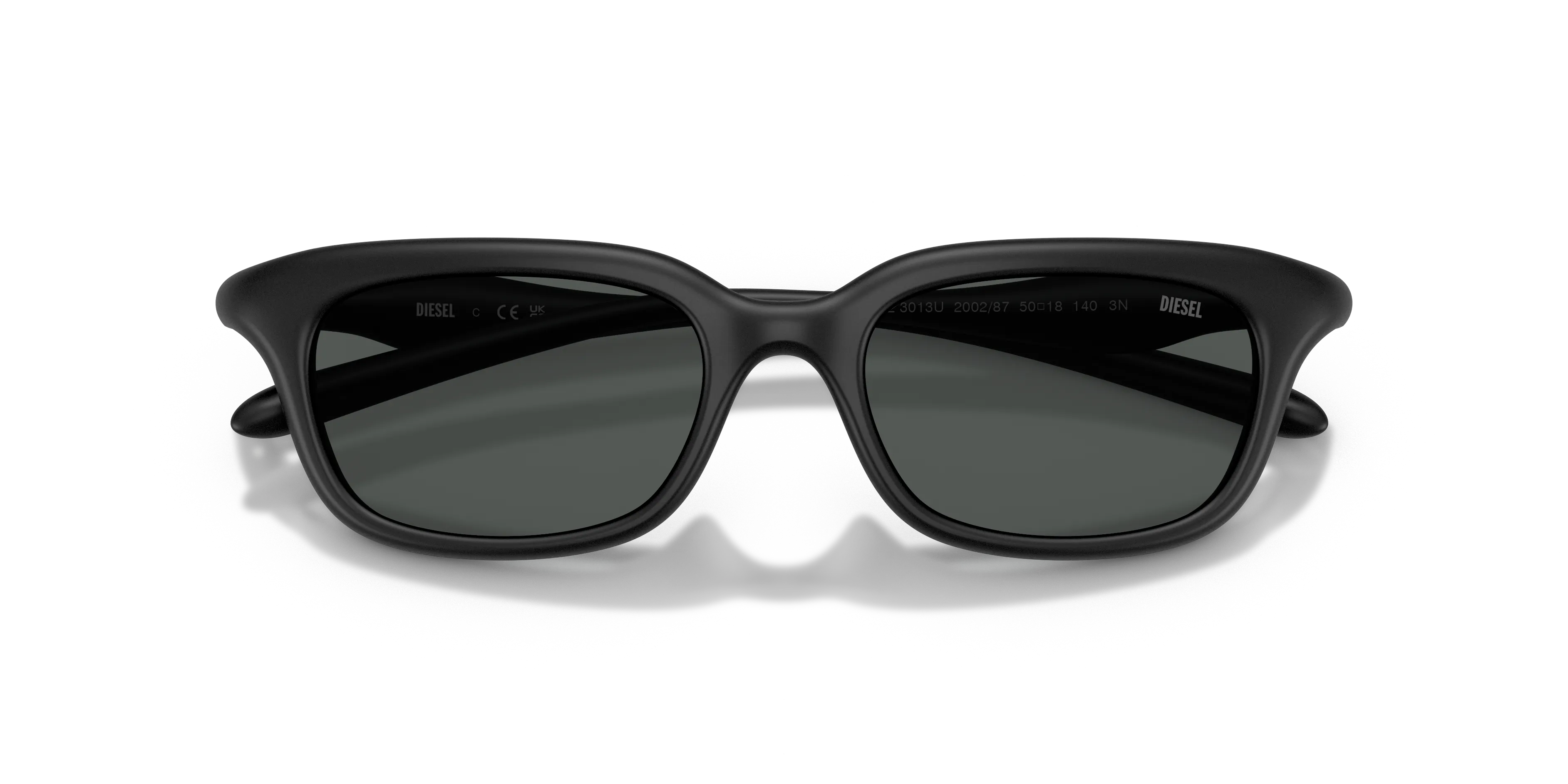 DIESEL DL3013U 200287 Occhiali da sole Iniettato Nero Grigio Squadrata Normale - immagine 2