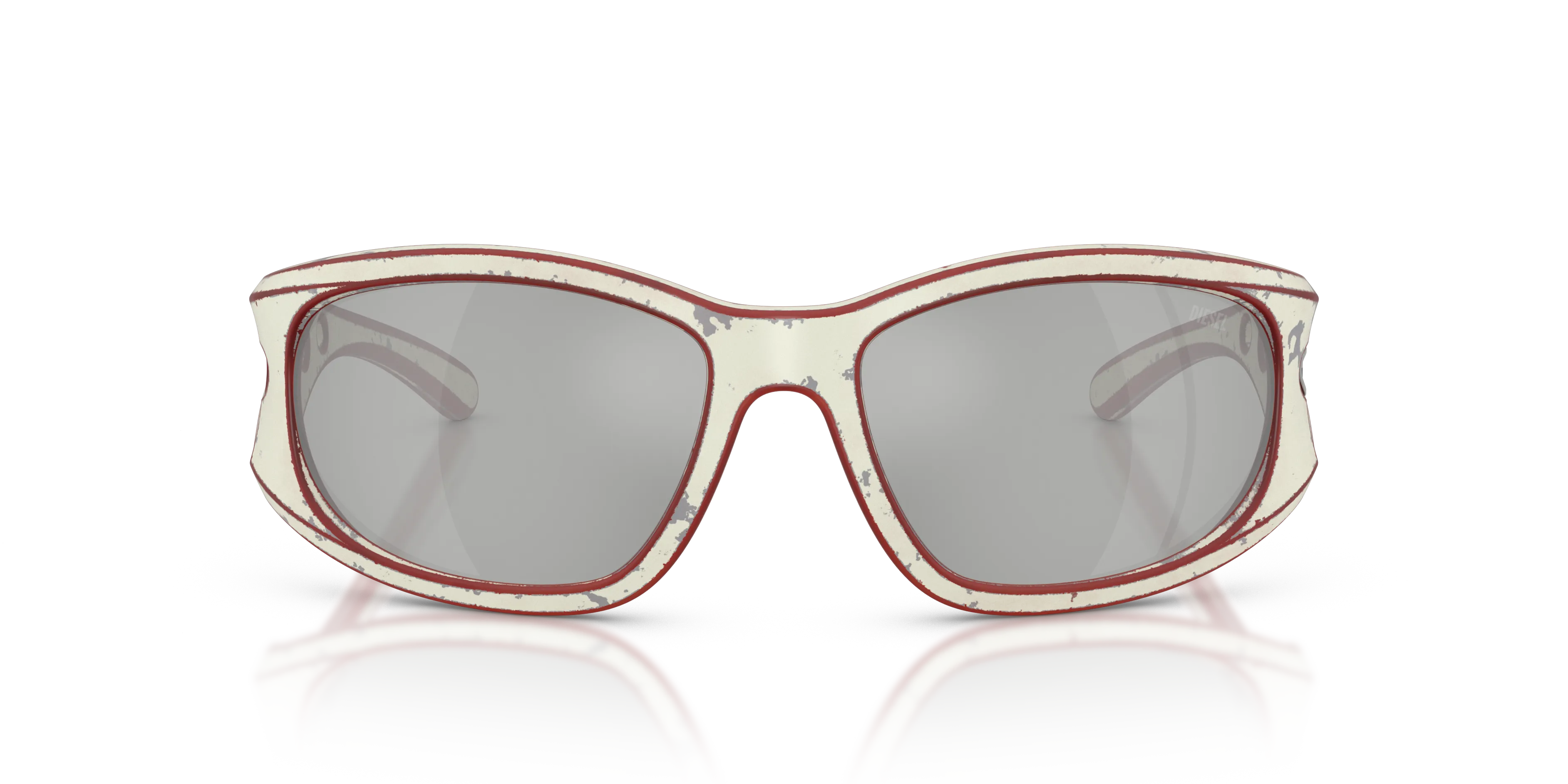 DIESEL DL3012U 20108V Occhiali da sole Iniettato Bianco Argento Squadrata Normale - immagine 3