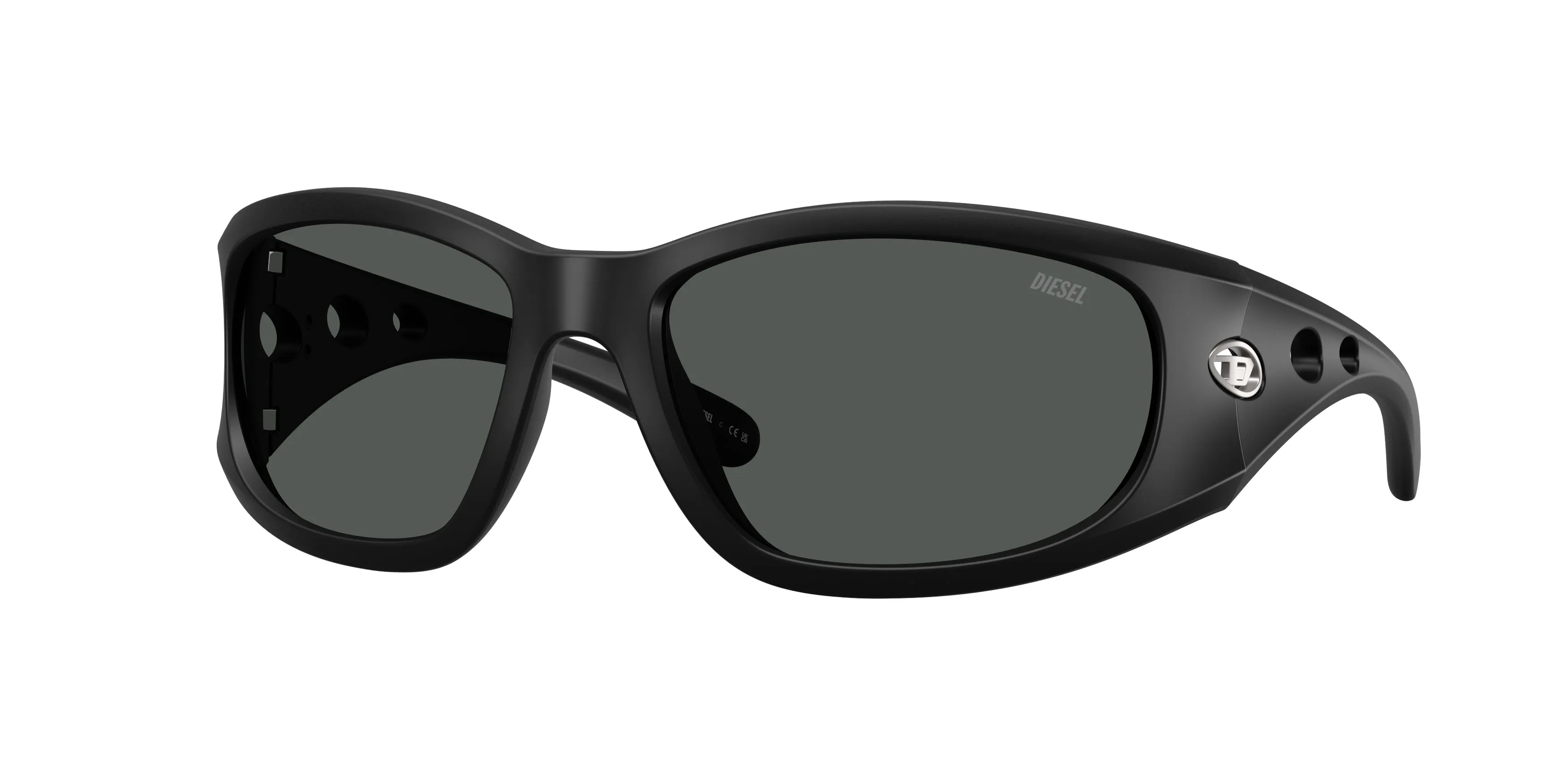DIESEL DL3012U 200287 Occhiali da sole Iniettato Nero Grigio Squadrata Normale - immagine 1