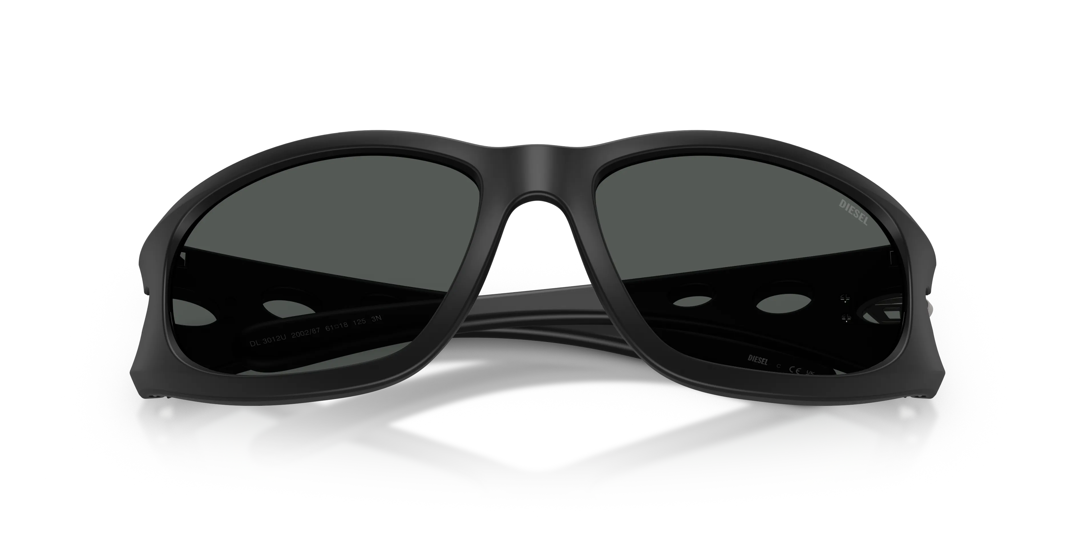 DIESEL DL3012U 200287 Occhiali da sole Iniettato Nero Grigio Squadrata Normale - immagine 2