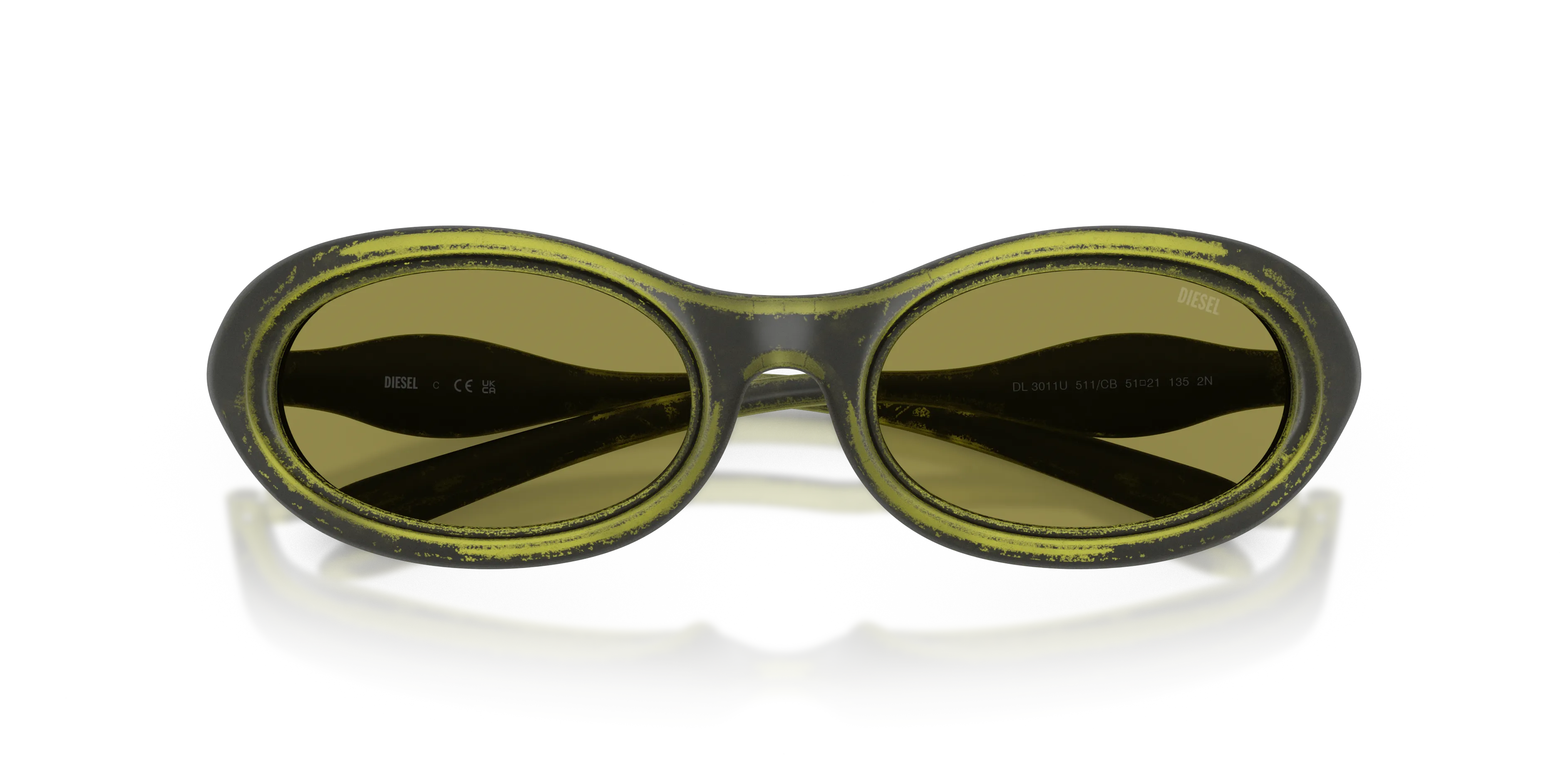 DIESEL DL3011U 511/CB Occhiali da sole Iniettato Multi-colore Verde Rotonda Normale - immagine 2