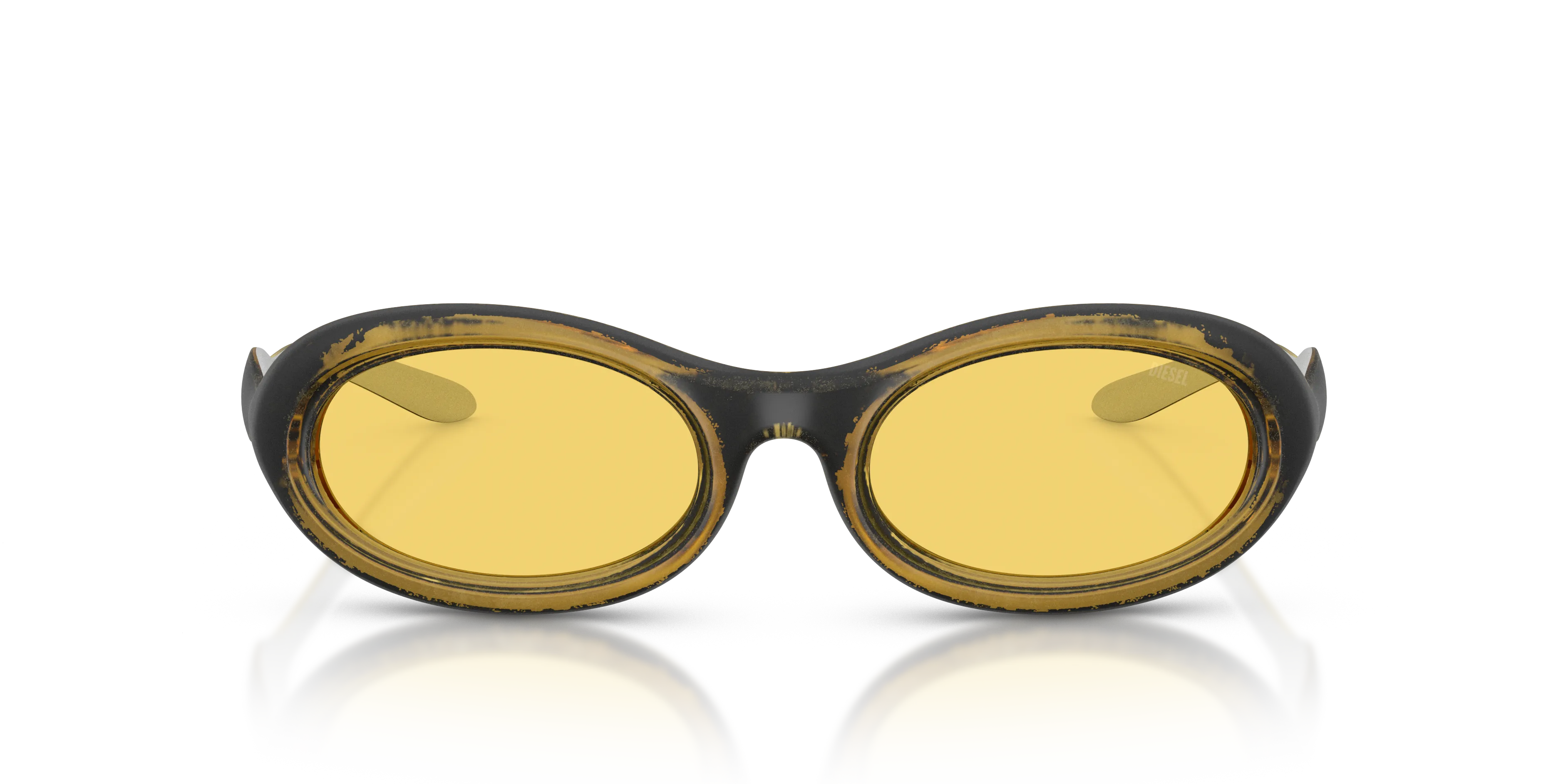 DIESEL DL3011U 203085 Occhiali da sole Iniettato Giallo Giallo Rotonda Normale - immagine 3