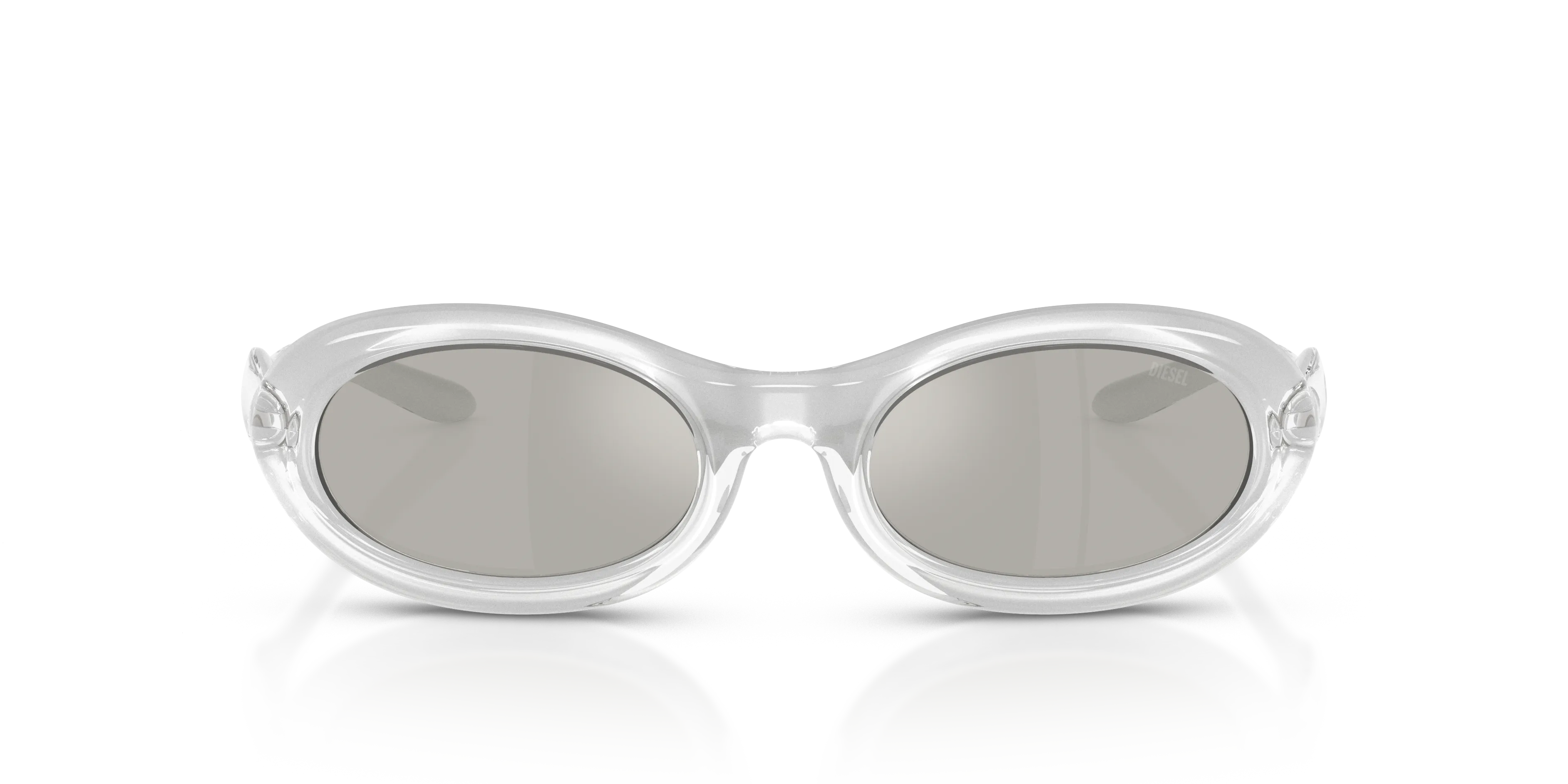 DIESEL DL3011U 20296G Occhiali da sole Iniettato Trasparente Grigio Rotonda Specchiate - immagine 3