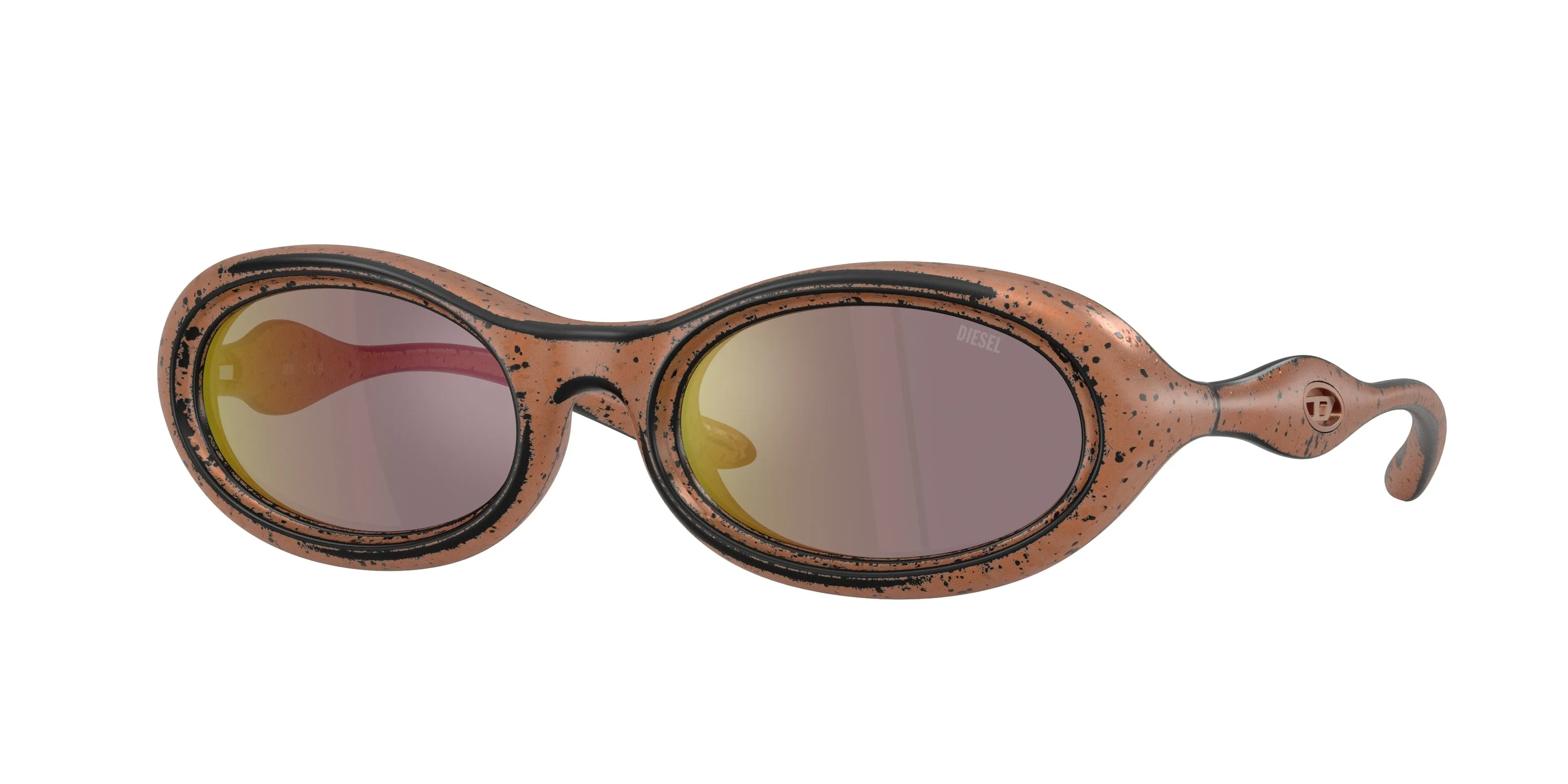 DIESEL DL3011U 20114Z Occhiali da sole Iniettato Bronzo Grigio Rotonda Specchiate - immagine 1