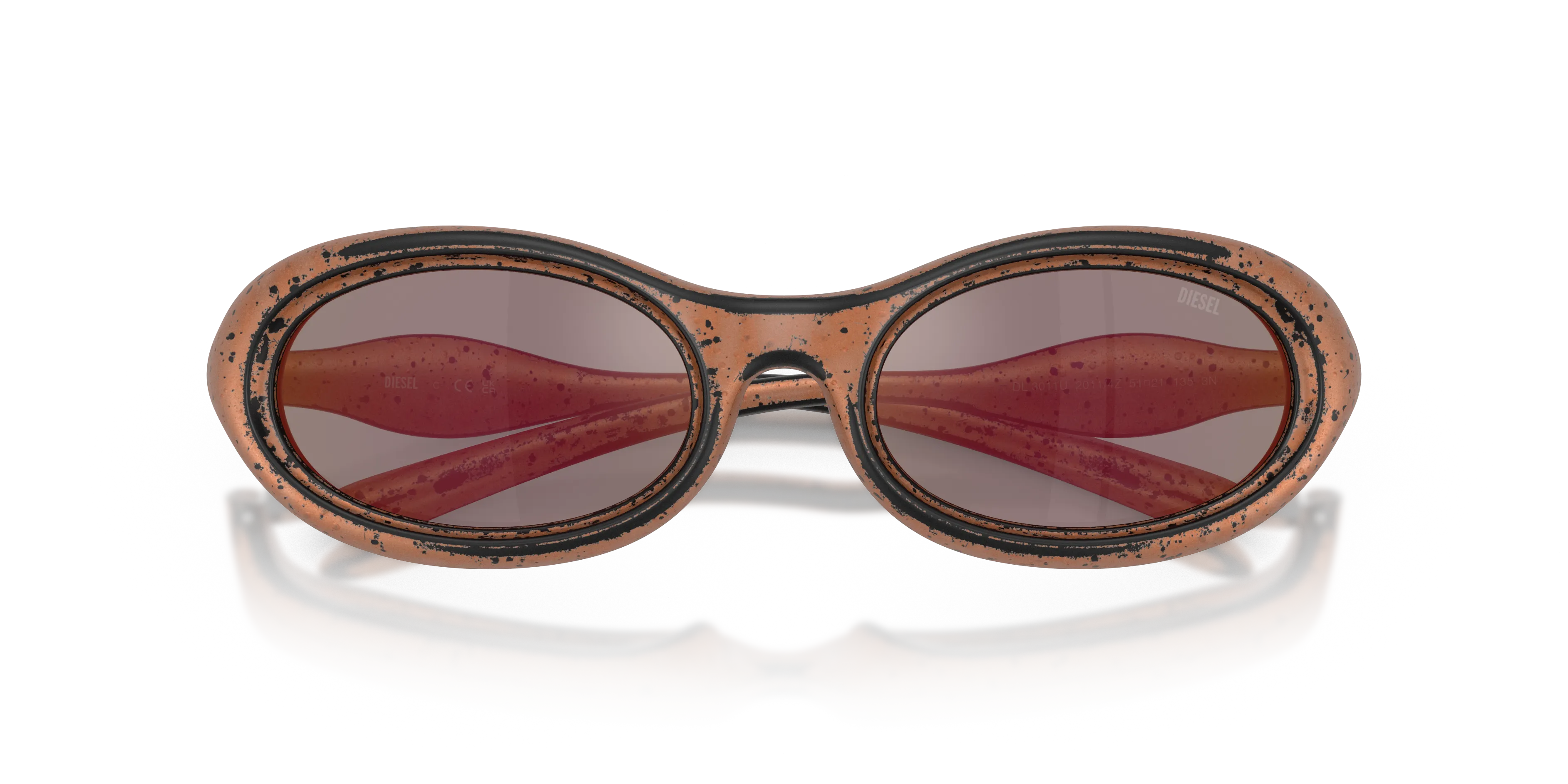 DIESEL DL3011U 20114Z Occhiali da sole Iniettato Bronzo Grigio Rotonda Specchiate - immagine 2