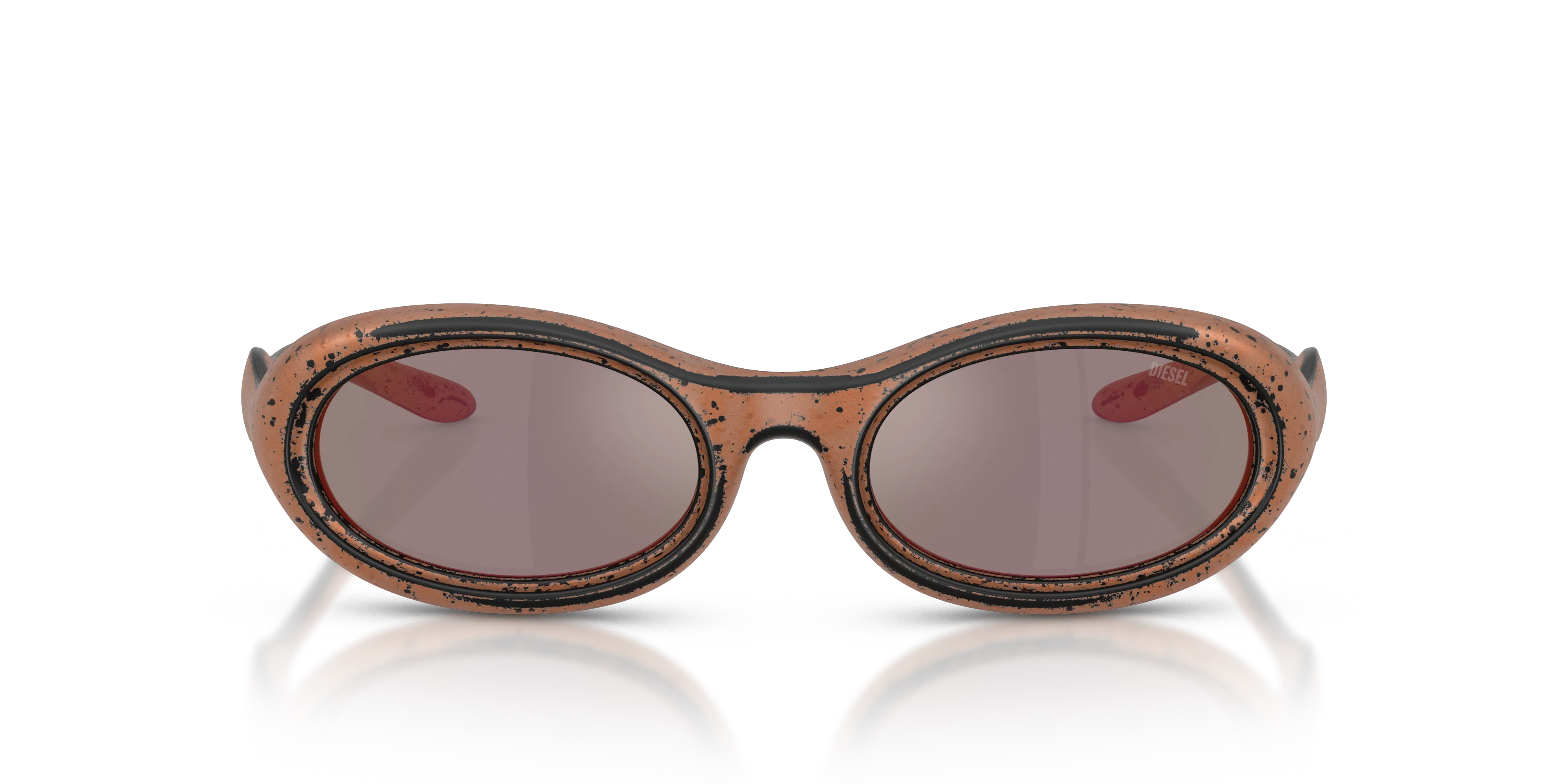 DIESEL DL3011U 20114Z Occhiali da sole Iniettato Bronzo Grigio Rotonda Specchiate - immagine 3