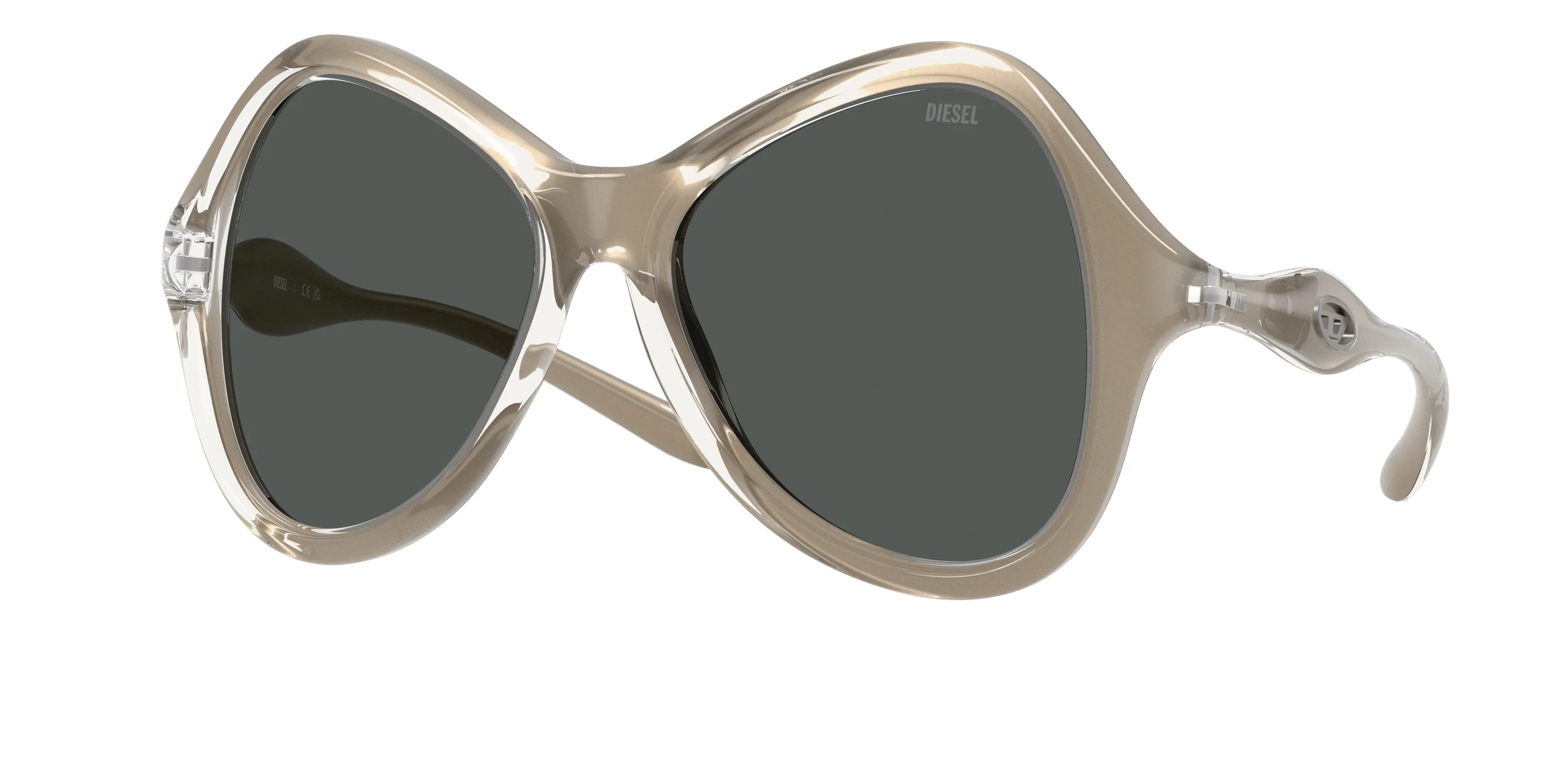 DIESEL DL3010U 203587 Occhiali da sole Iniettato Trasparente Grigio Cat Eye Normale - immagine 1