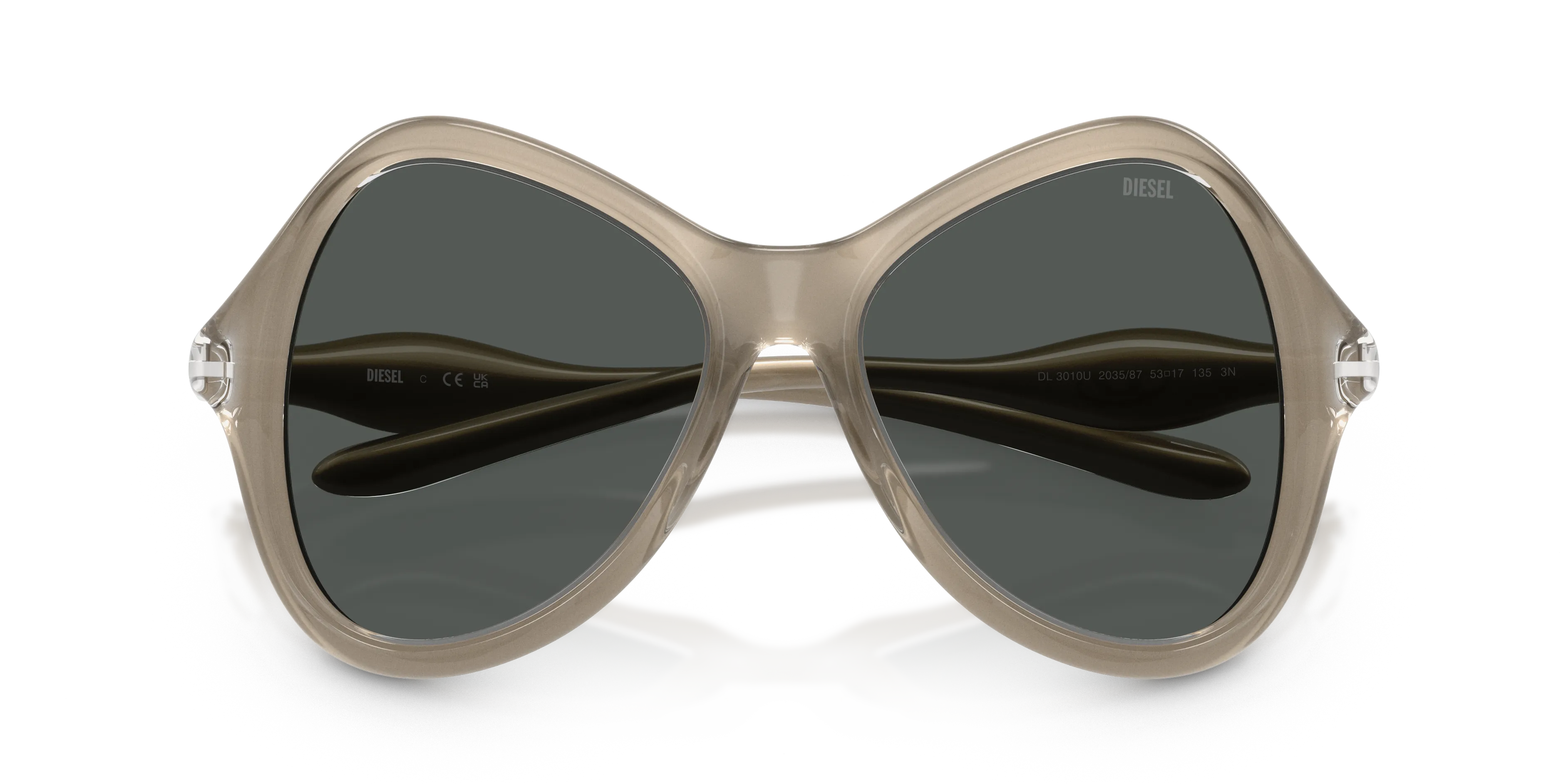 DIESEL DL3010U 203587 Occhiali da sole Iniettato Trasparente Grigio Cat Eye Normale - immagine 2