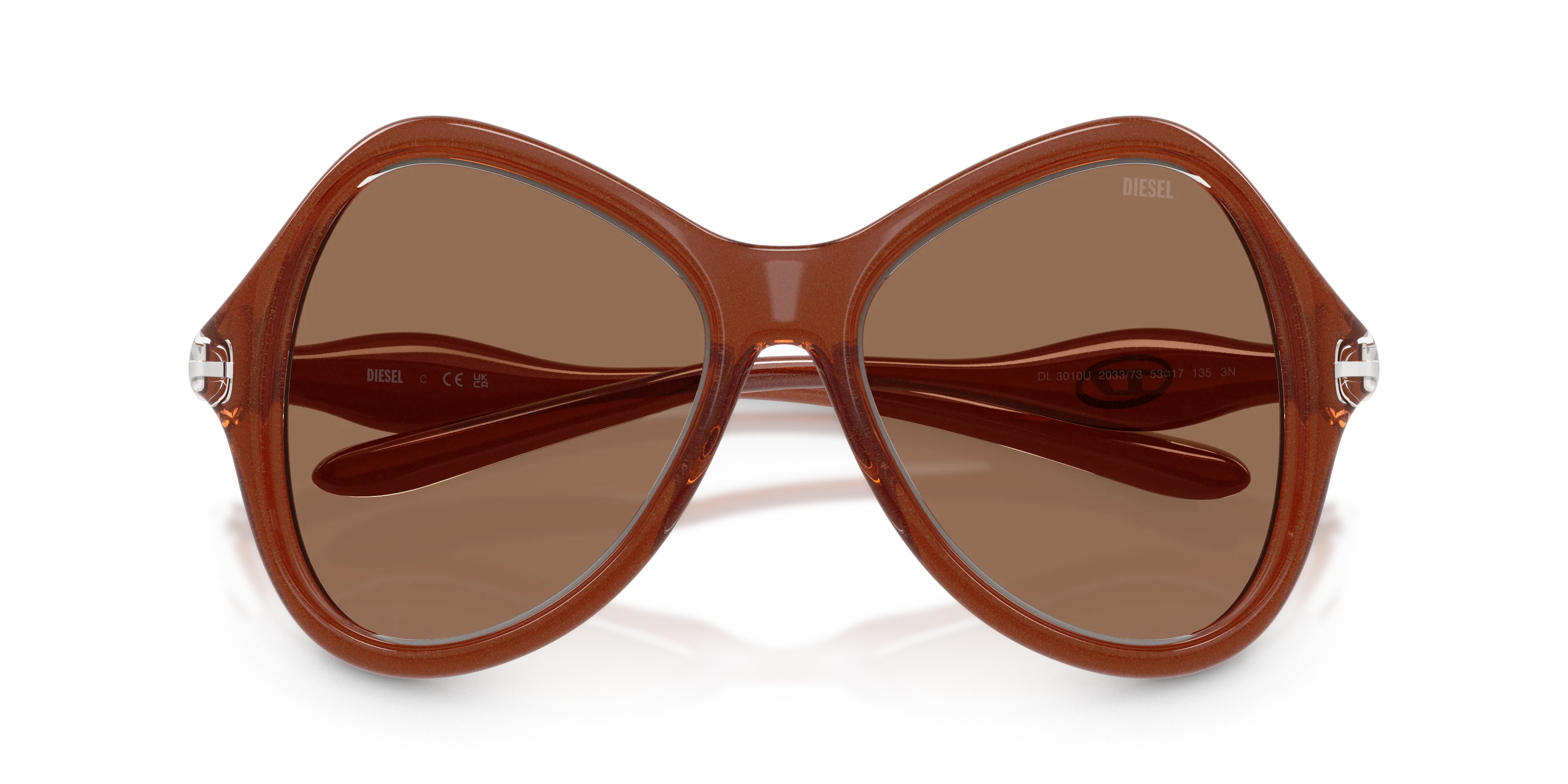 DIESEL DL3010U 203373 Occhiali da sole Iniettato Trasparente Marrone Cat Eye Normale - immagine 2