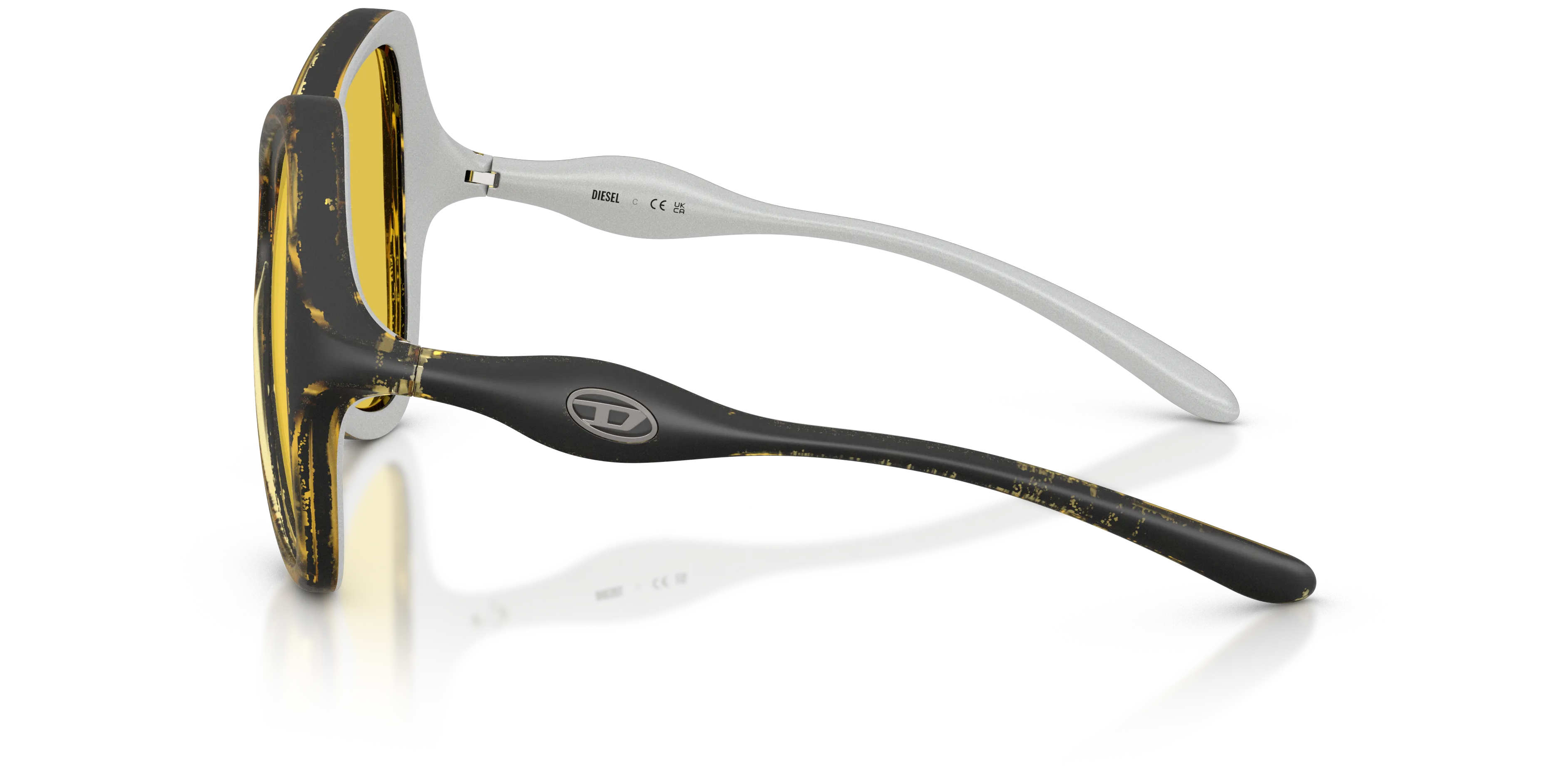 DIESEL DL3010U 2030V9 Occhiali da sole Iniettato Giallo Giallo Cat Eye Normale - immagine 4