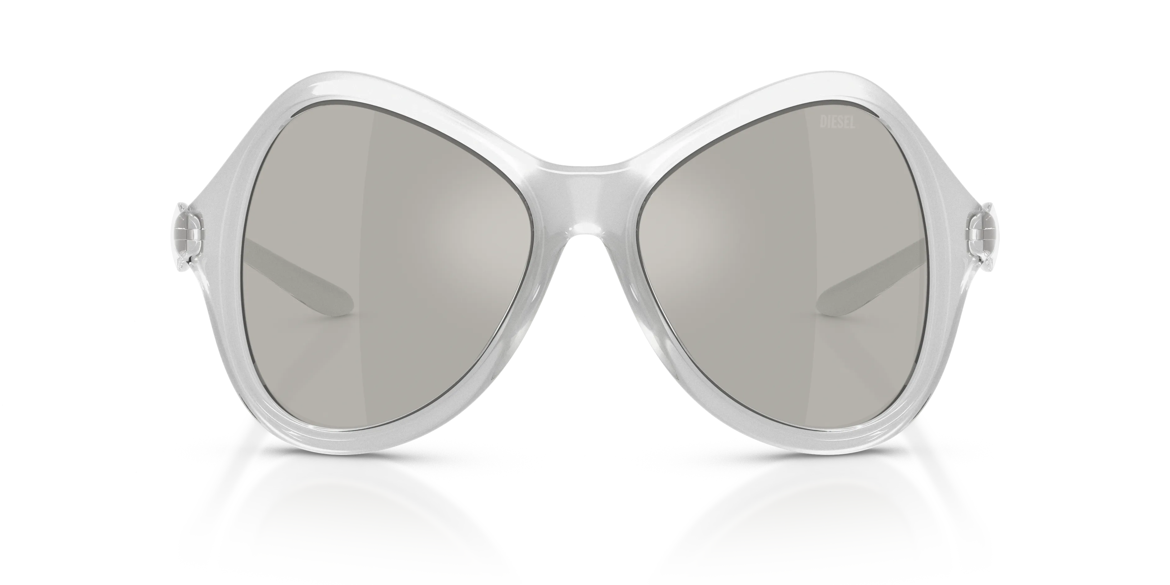 DIESEL DL3010U 20296G Occhiali da sole Iniettato Trasparente Argento Cat Eye Normale - immagine 3